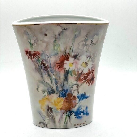 Goebel Berta Hummel Vintage Wild Flowers 1928/30 Oval Porcelain Vase 7\