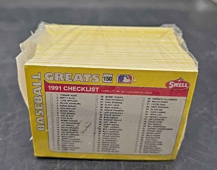 Vintage 1991 Swell Baseball Greats 150 Trading Cards New