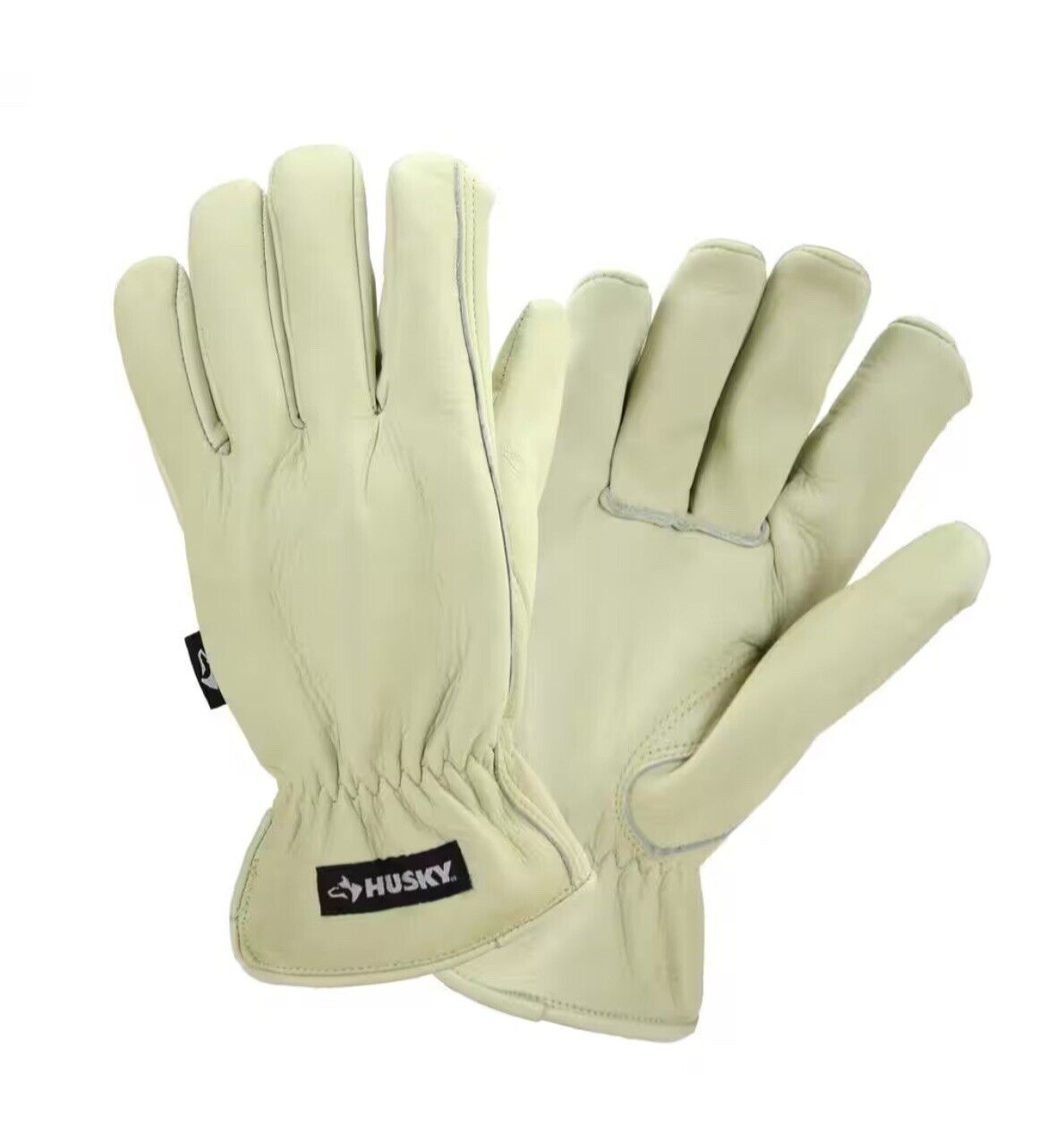 Husky X-Large Premium Grain Cowhide Water-Resistant Leather Work Gloves XL size