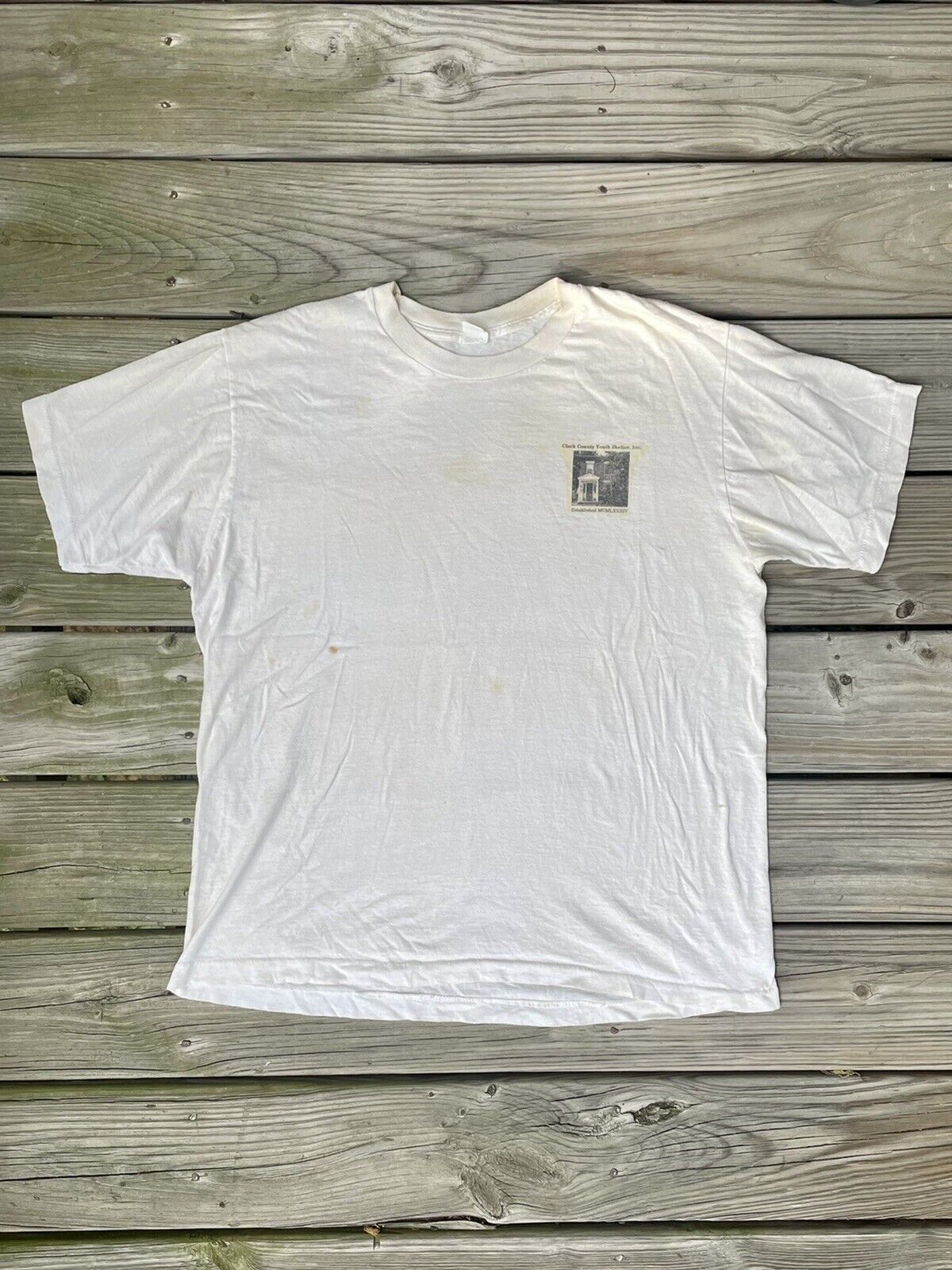 Vintage 1980’s Cream Single Stitch T Shirt Cool Graphic