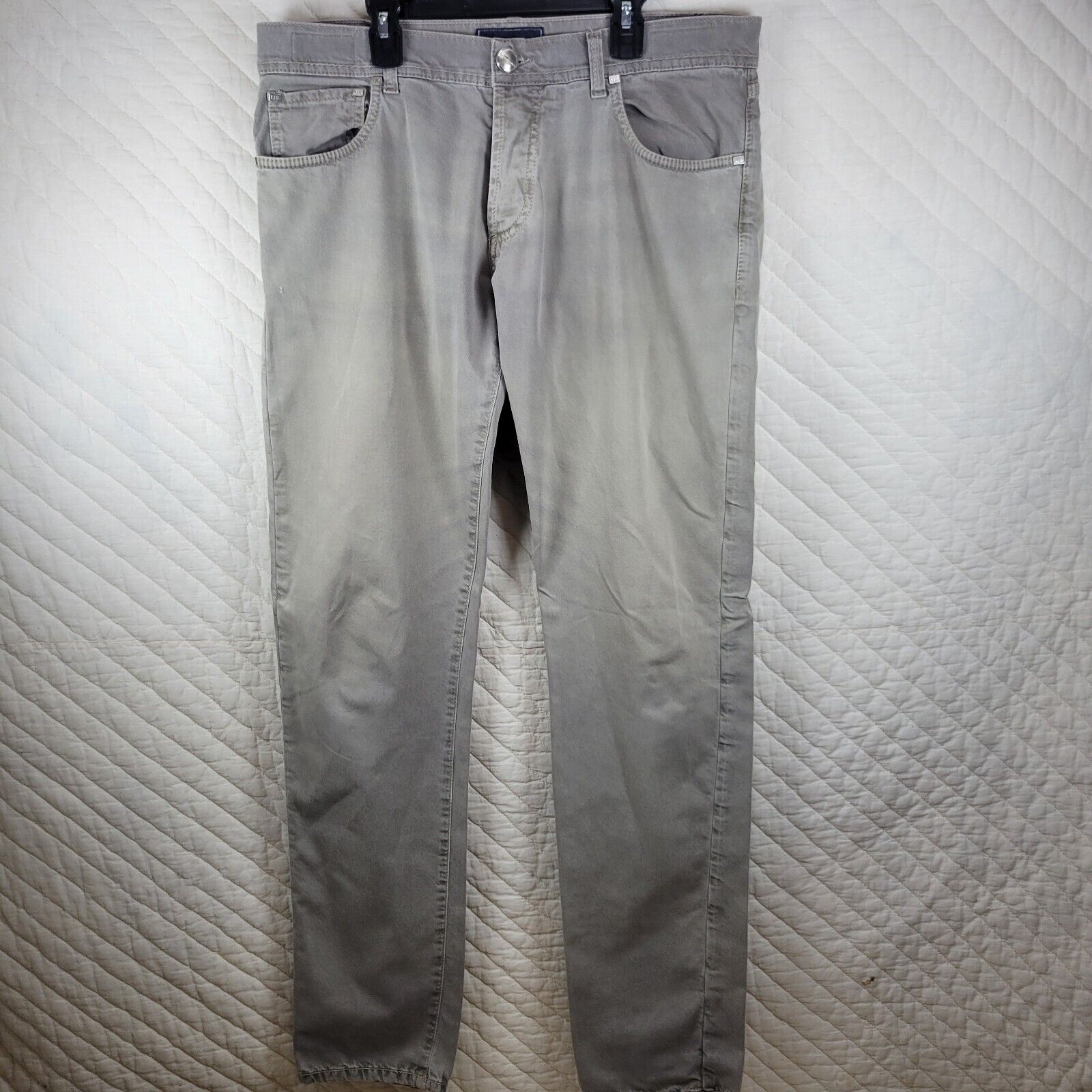 Richard J Brown Gray Men\'s Cotton Jeans Pants  Size US 35x34 Tokyo Button Fly