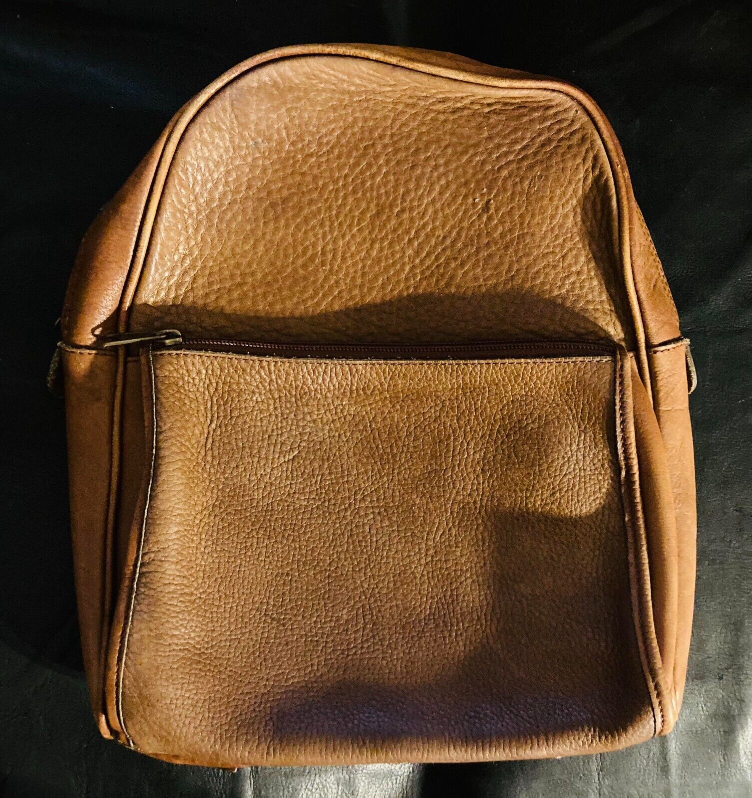 Vintage Tan Leather Rucksack Backpack