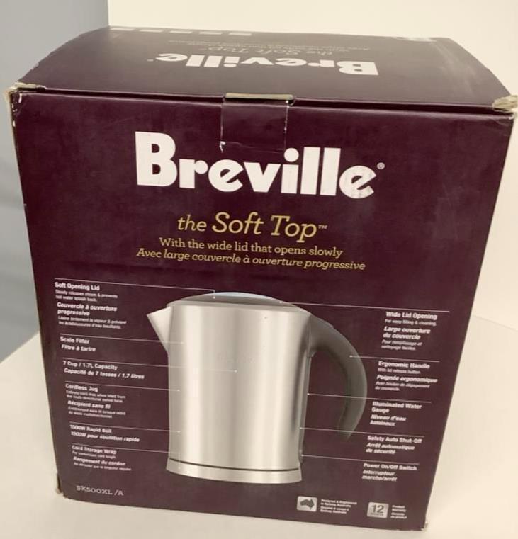 Breville SK500XL Soft Top ikon 54oz Stainless Steel SILVER Electric Kettle