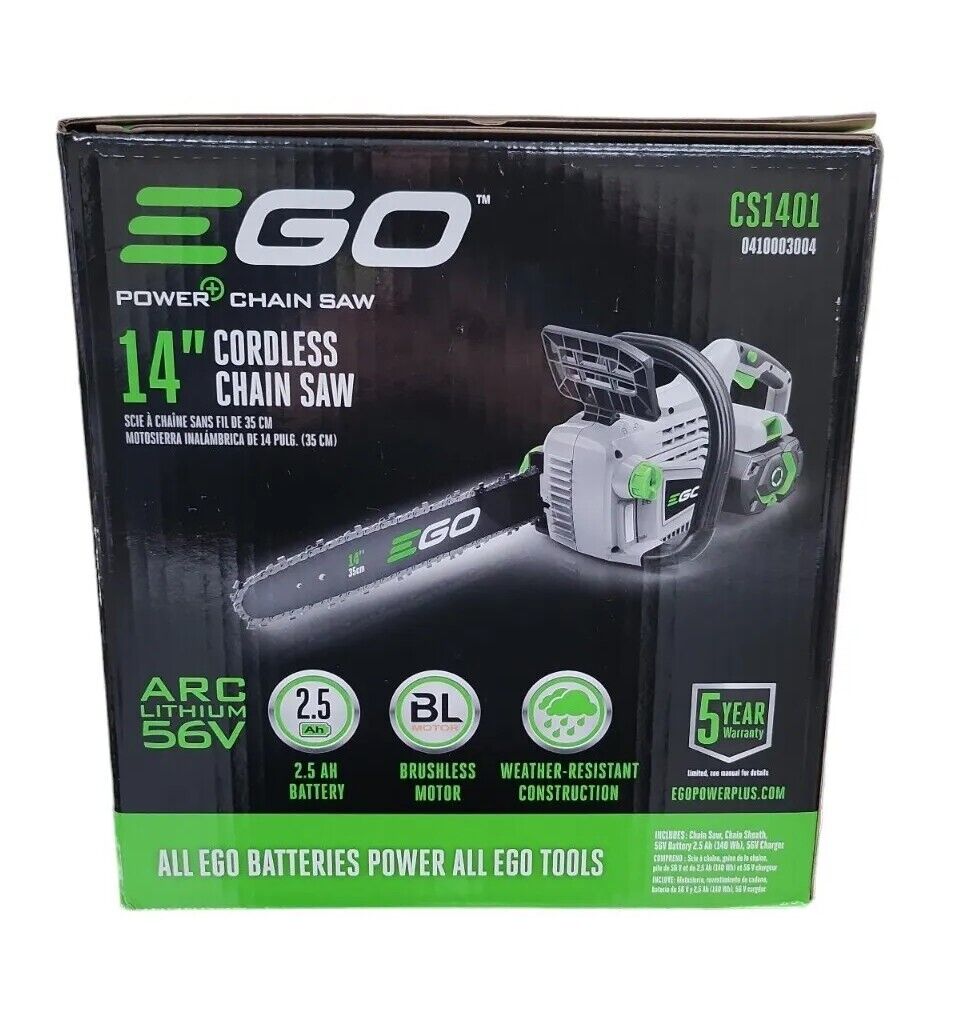 EGO Power+ CS1401 14-Inch 56-Volt Lithium-Ion Cordless Chain Saw 2.5Ah Battery