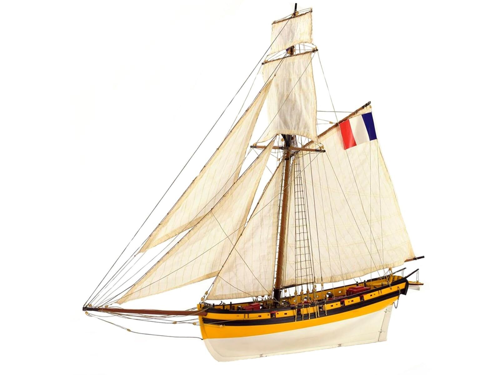 Wooden Ship Model Kit – French Corsair Cutter, Le Renard - Model 22401, Sc