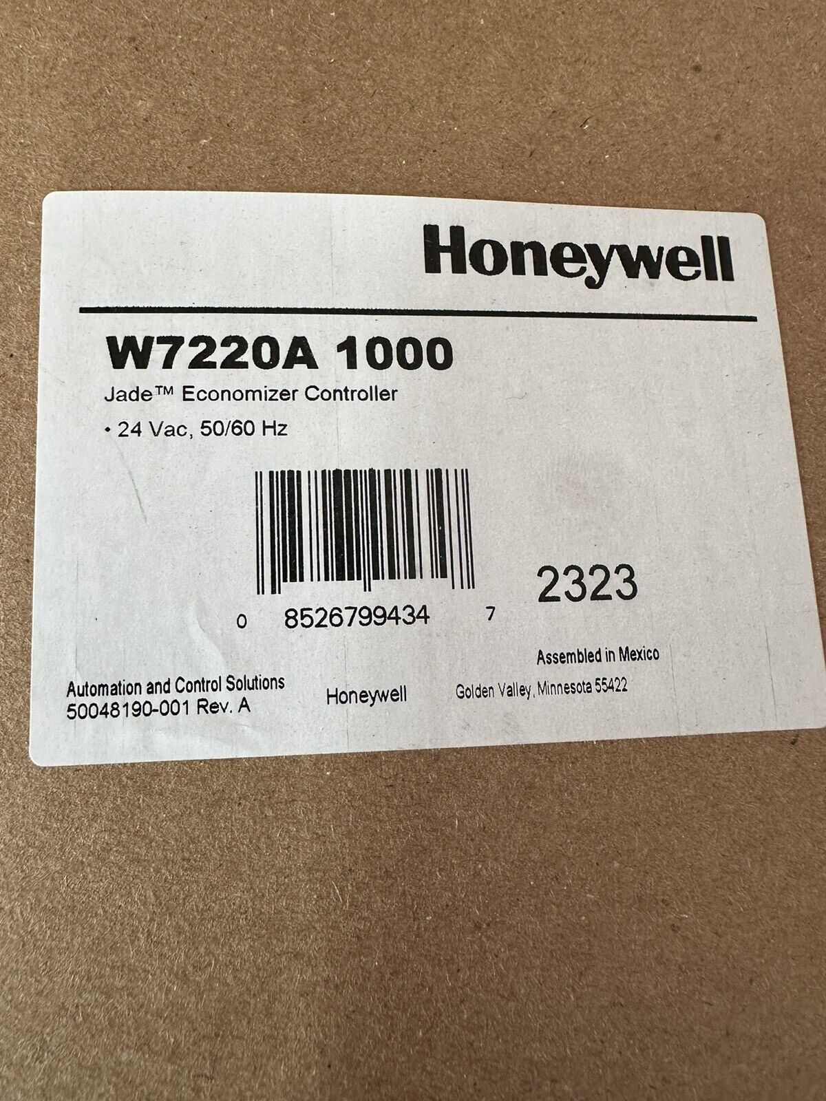 Honeywell W7220A1000 Jade Economizer Controller