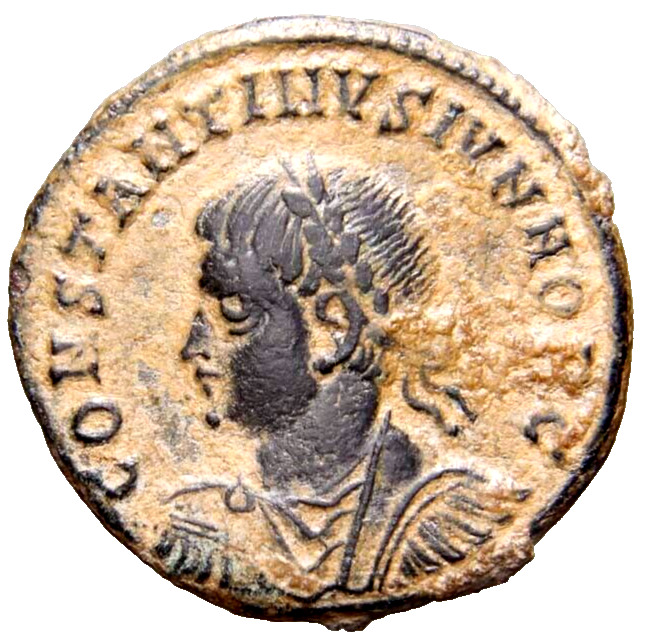 CERTIFIED Genuine RARE Campgate Castle Constantine II SMANTH Roman Coin w/COA