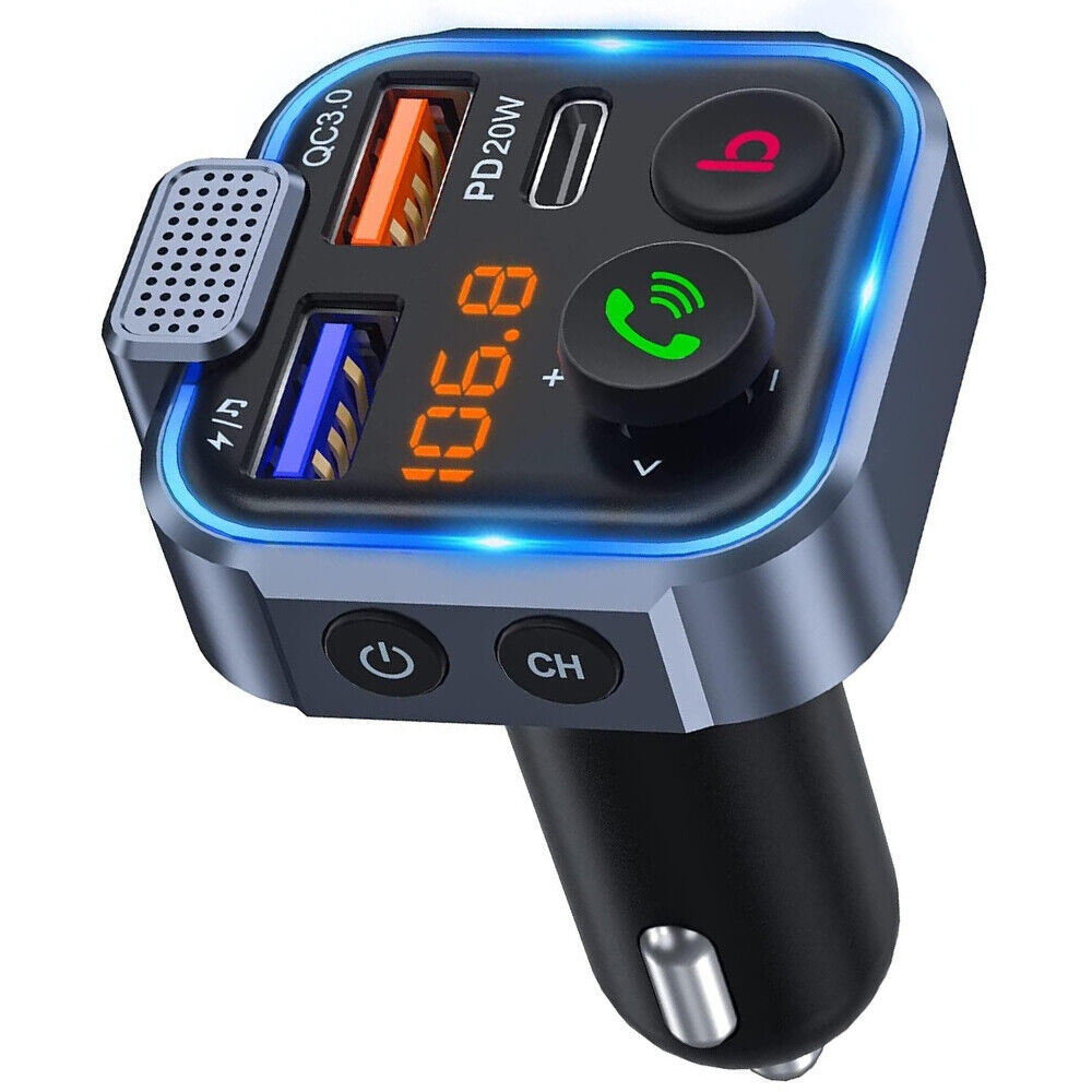 Bluetooth FM Transmitter Car Adapter 38W USB Charger Wireless Radio MP3 Handfree
