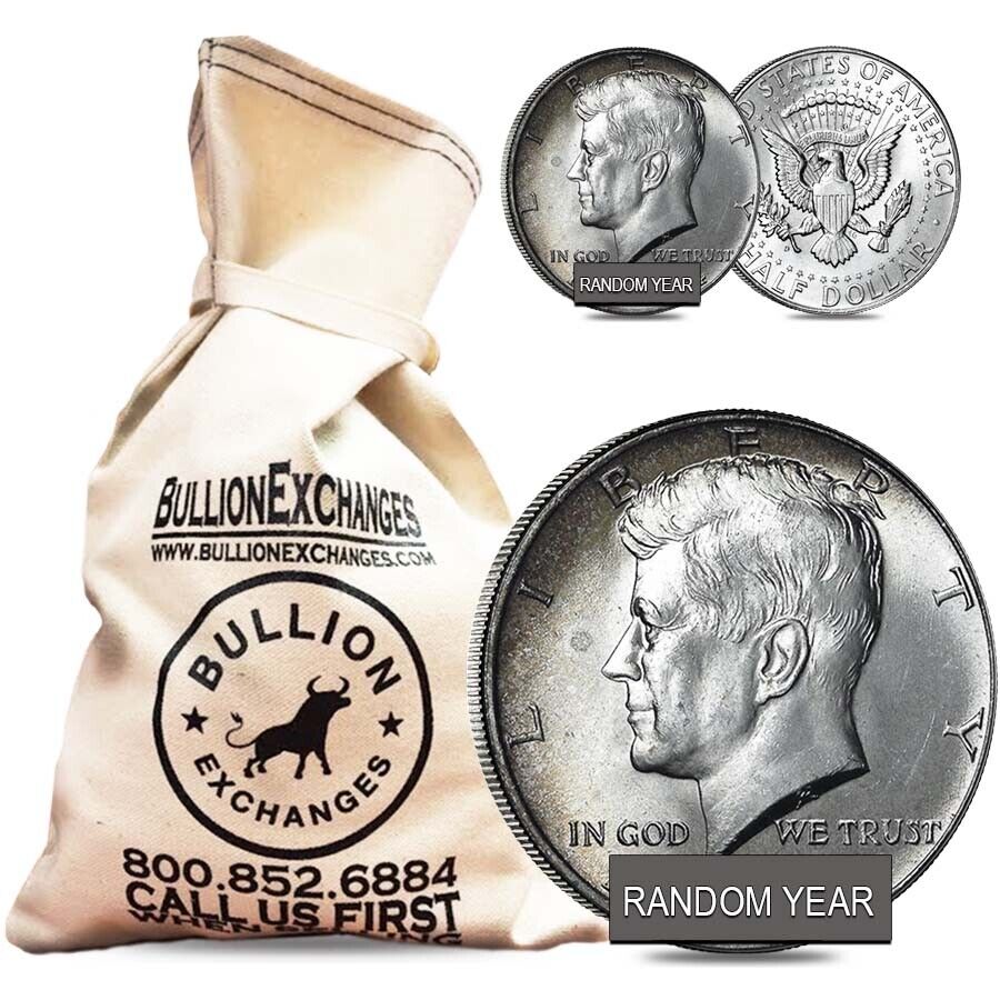 $100 Face Value Bag - 200 Coins - 40% Silver Kennedy Half Dollars (Circ)