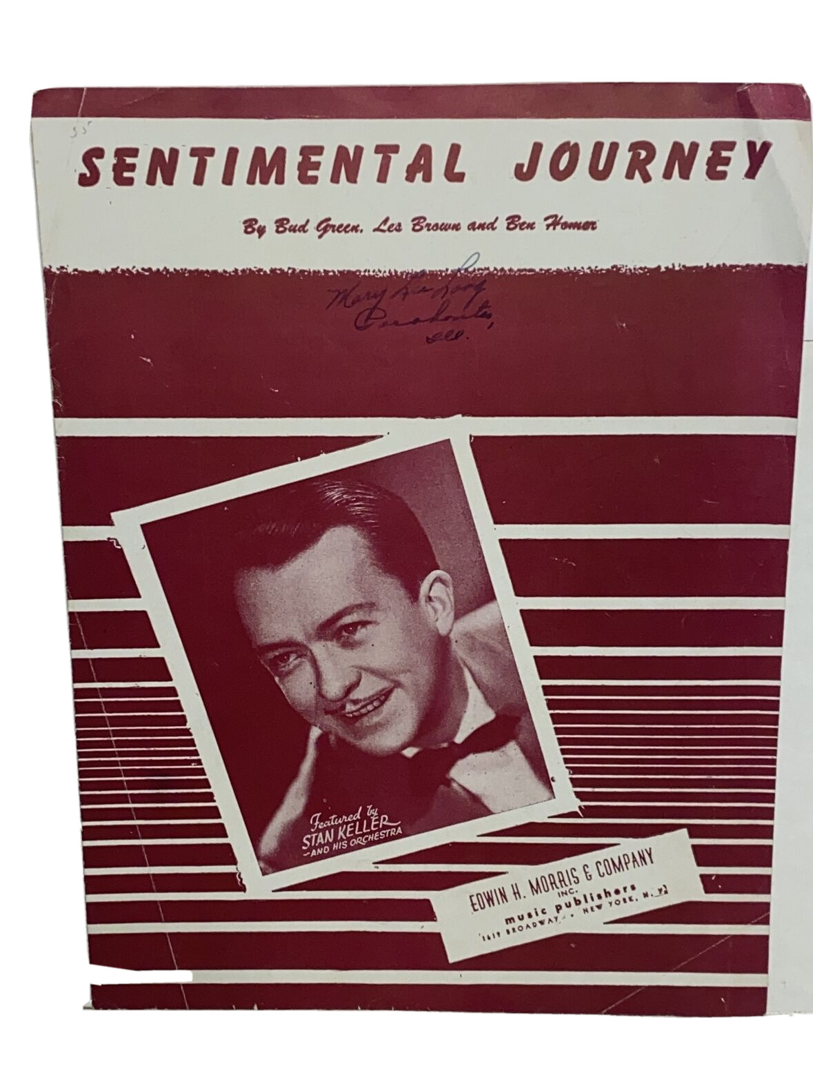 Vintage 1944 Sentimental Journey Sheet Music Stan Keller Cover Photo