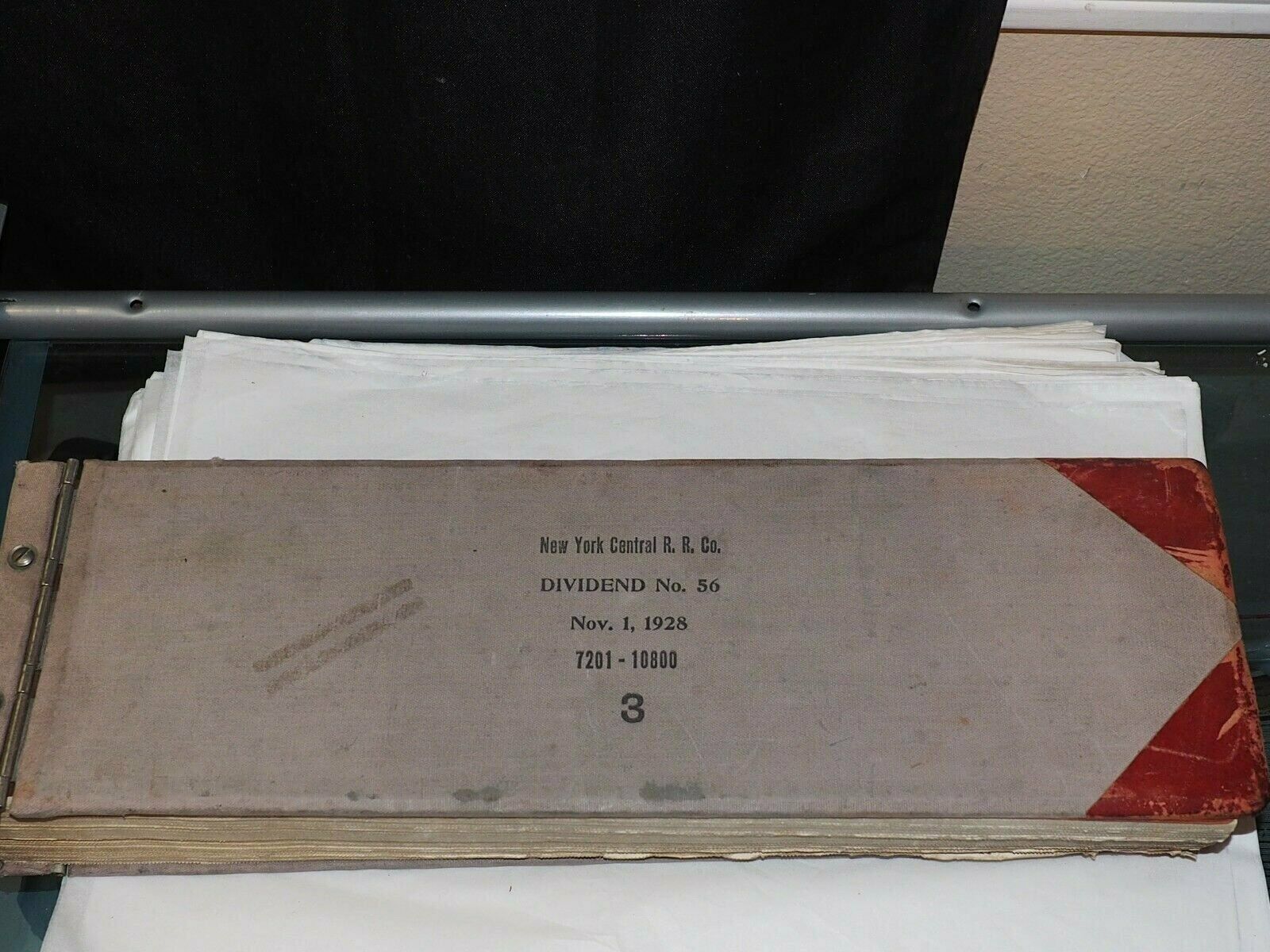 Scarce Original New York Central R.R. DIVIDEND 56 Ledger 1928 Has 3599 receipts