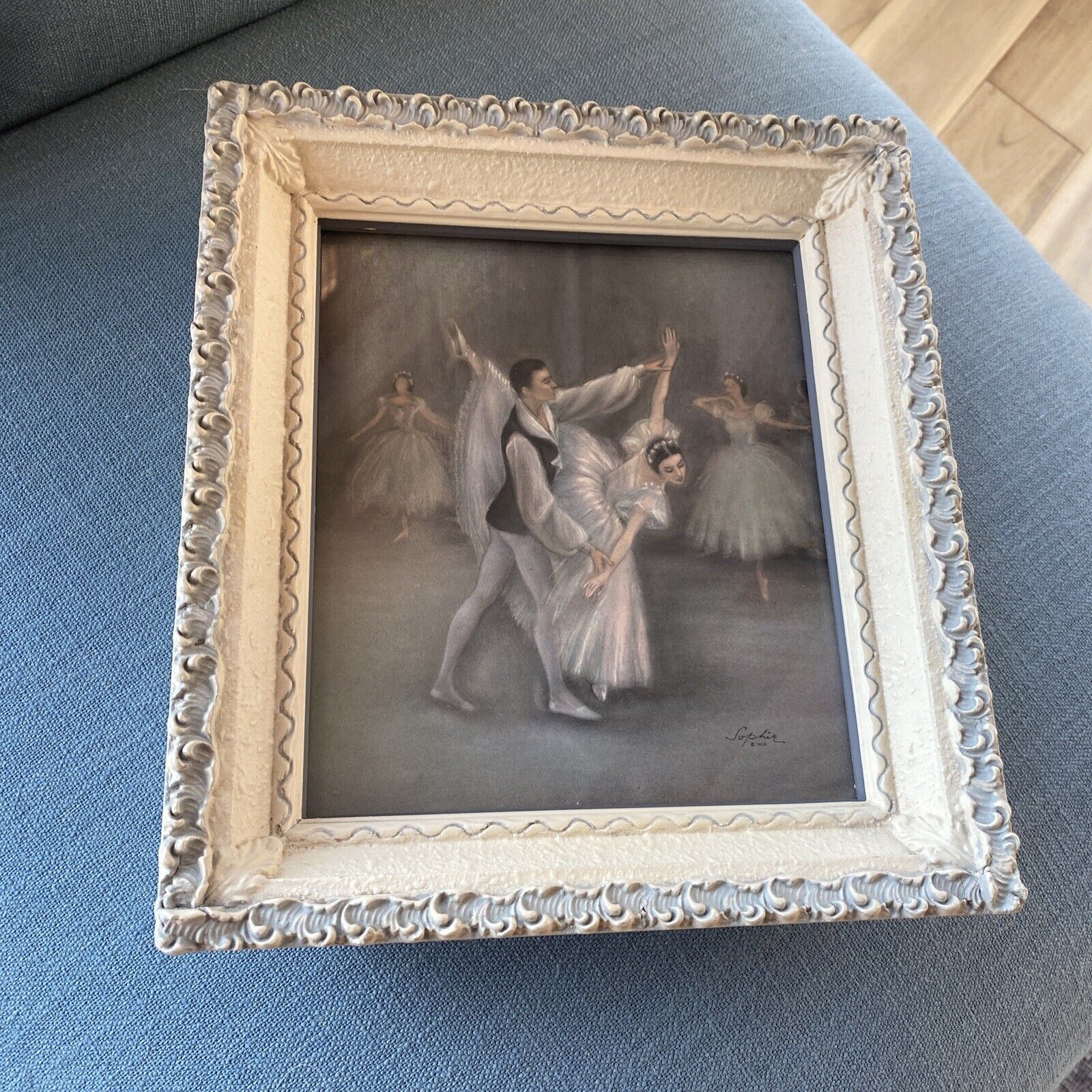 Vintage Framed Ballet Interpretation Ballerina Wall Art Picture Signed
