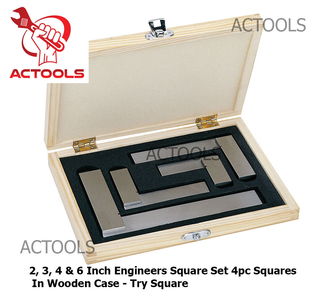 4 Pcs Precision Steel Hardened Square Set Ground Machinist Tool 2