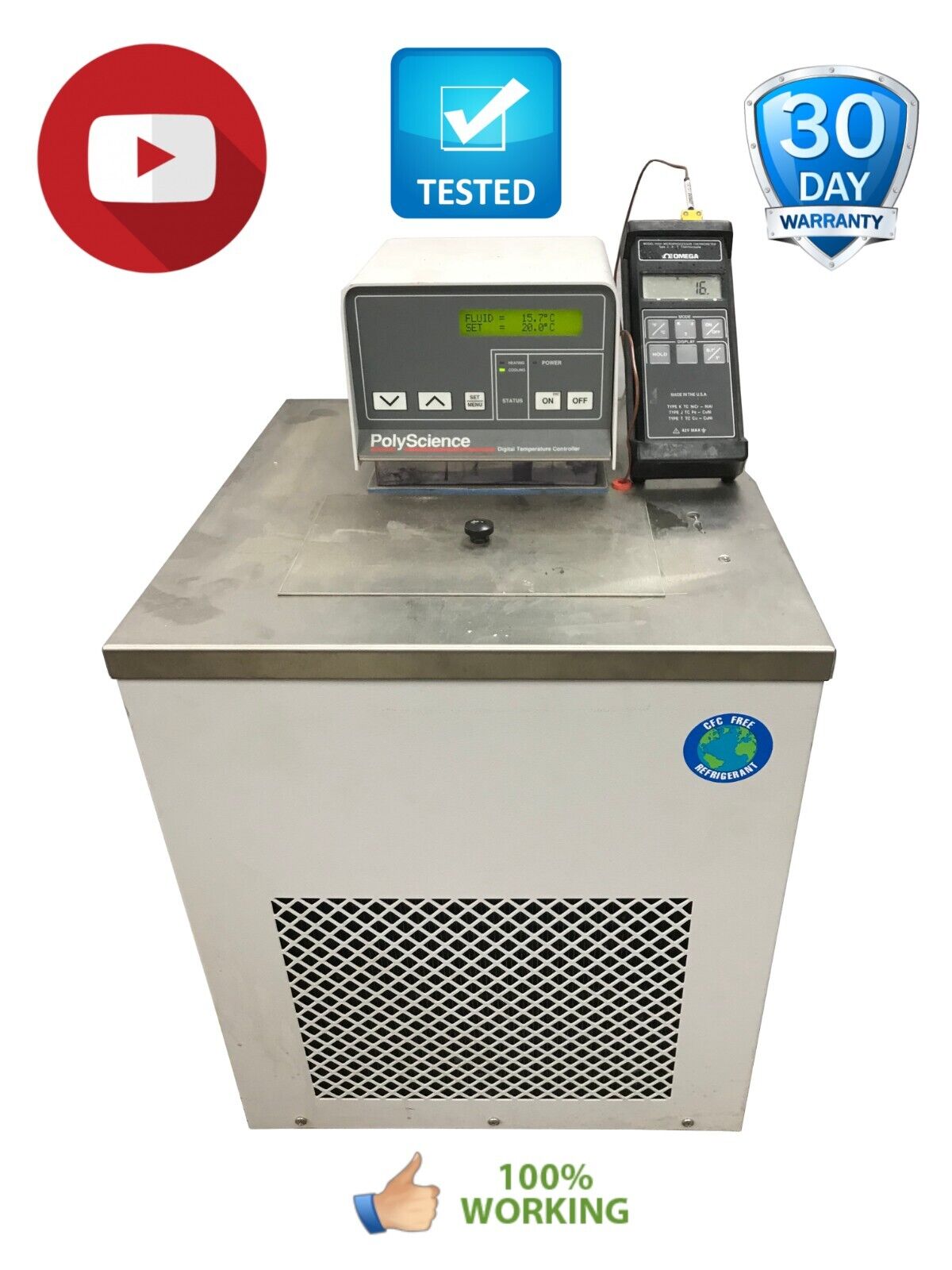 Polyscience 9501 Digital Heating Chilling Recirculating Water Bath Video Working