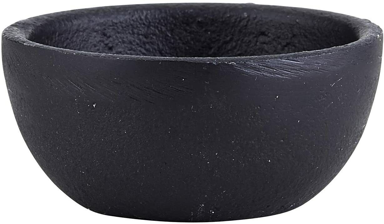 Rustic Round Bowl, Large, Cast Iron Black