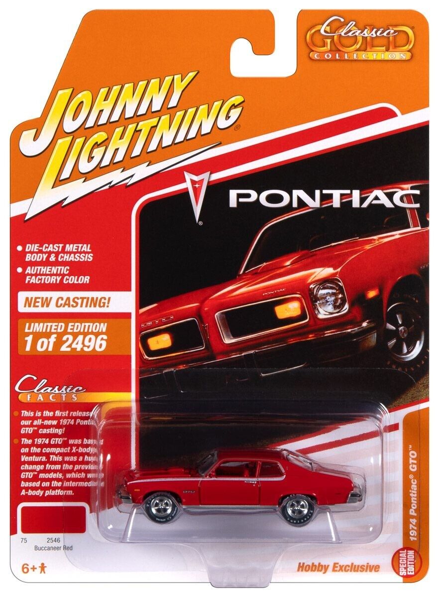 Johnny Lightning Classic Gold 1974 Pontiac GTO Red (READ Please) 