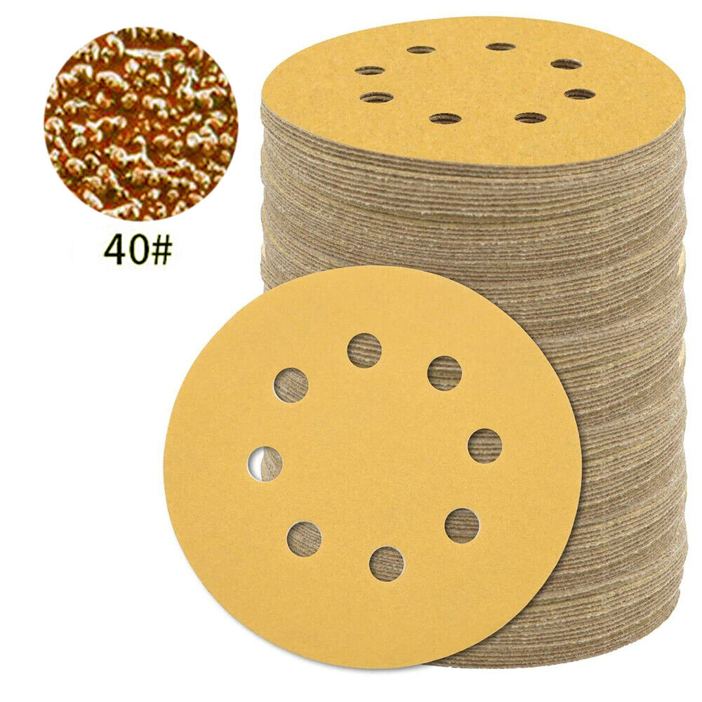 5 inch 8-Hole 40-800 Grit Sandpaper Hook Loop Orbital Sander Paper Sanding Discs