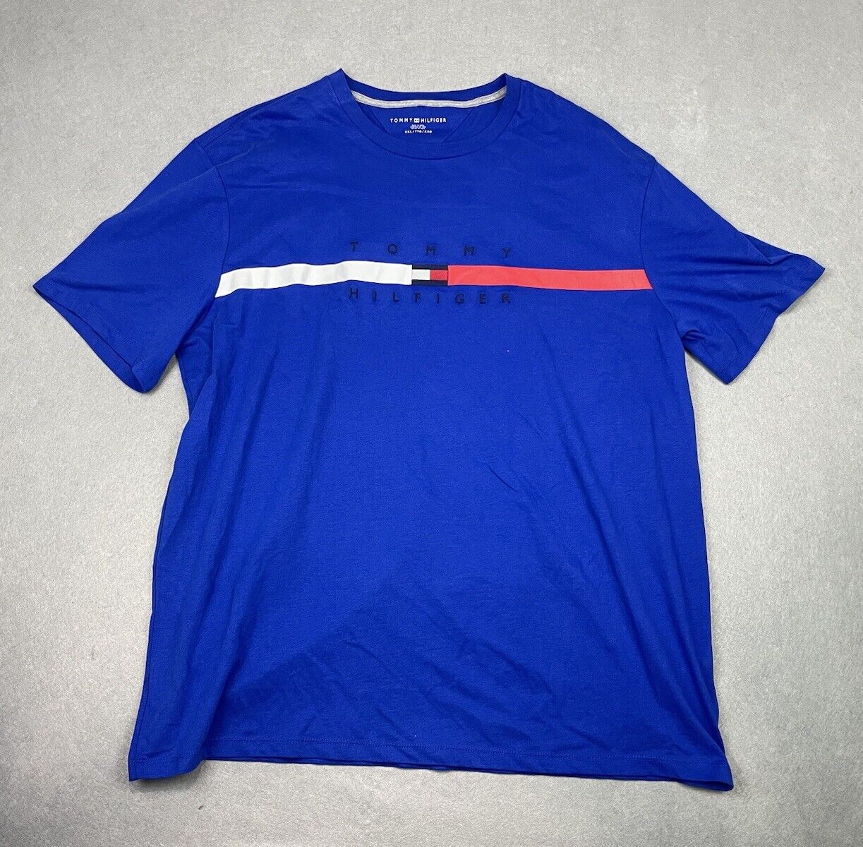 Tommy Hilfiger Men T-Shirt Big Logo Short Sleeve Graphic Tee Flag Shirt 2XL NWT