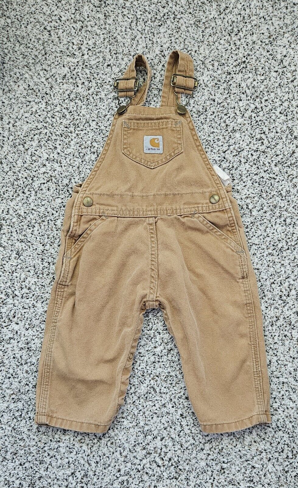 Vintage Carhartt Bib Overalls Boys Girls Size 18 Months Duck Brown  Outdoor USA