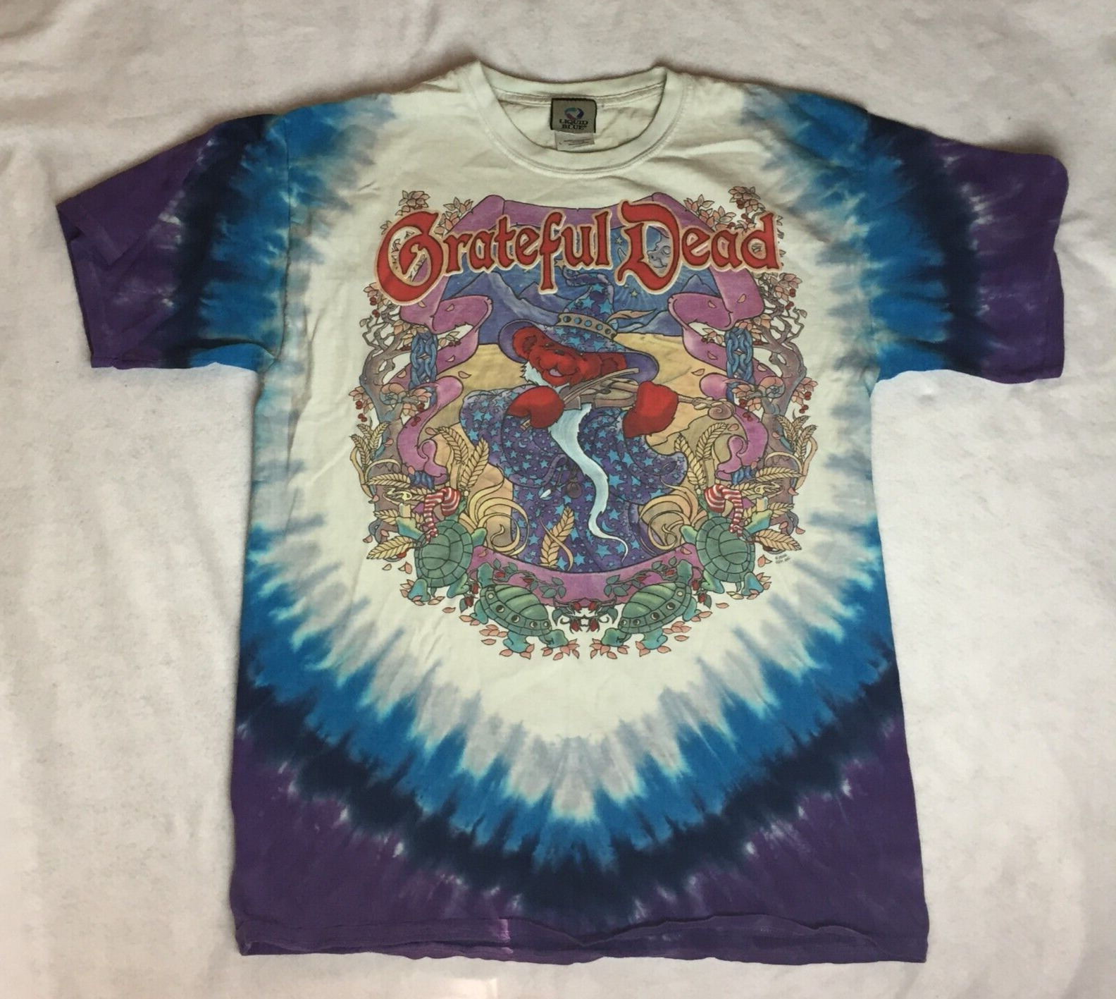 [Vintage] 2000 Grateful Dead Terrapin Moon Liquid Blue Shirt - Size Large