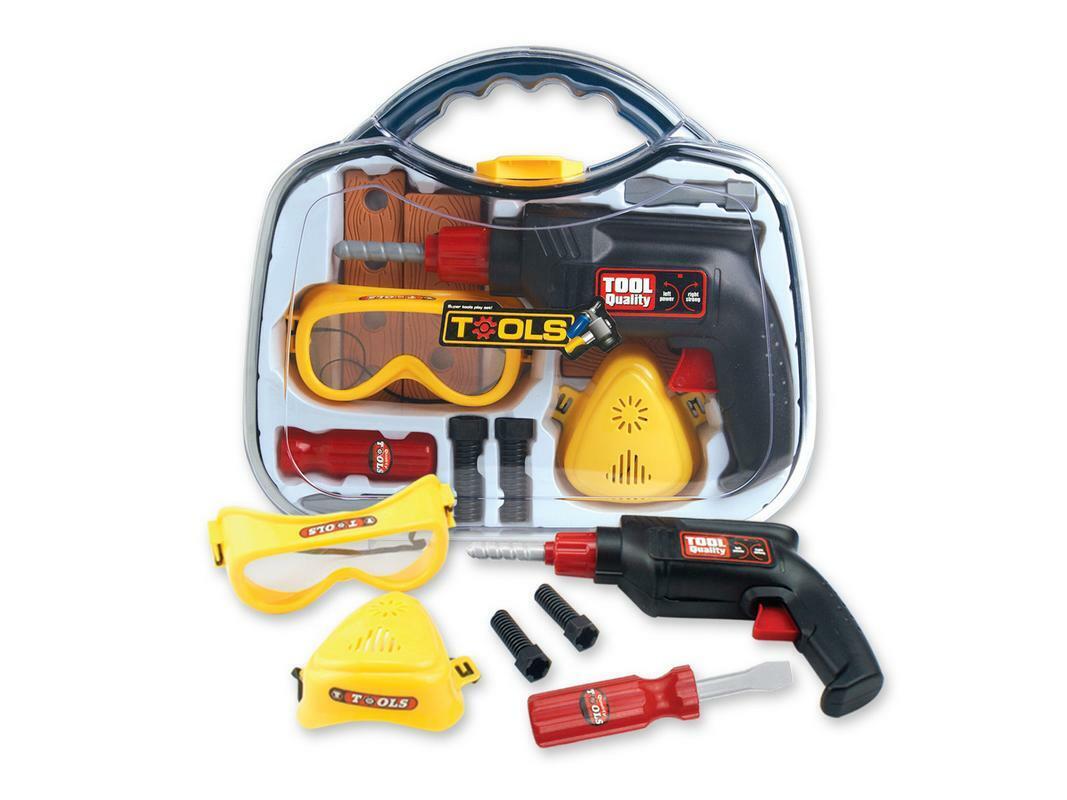 NEW Smart Tools Kids 11 PC Tool Set With Goggles Drill Screwdriver Mask & More