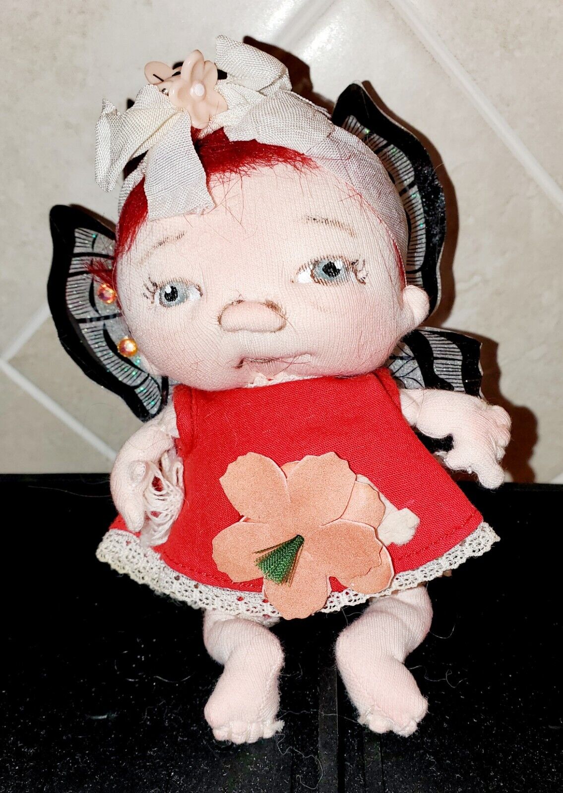 Red Fairy w/Wings ~ Created By Jan Shackelford One Of A Kind Doll (Has COA) 