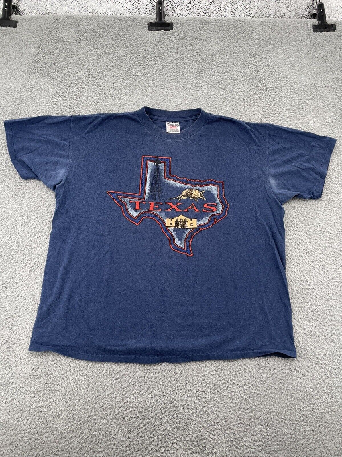 VINTAGE Texas Shirt Adult XL Extra Large Blue  Single Stitch Made in USA 90s