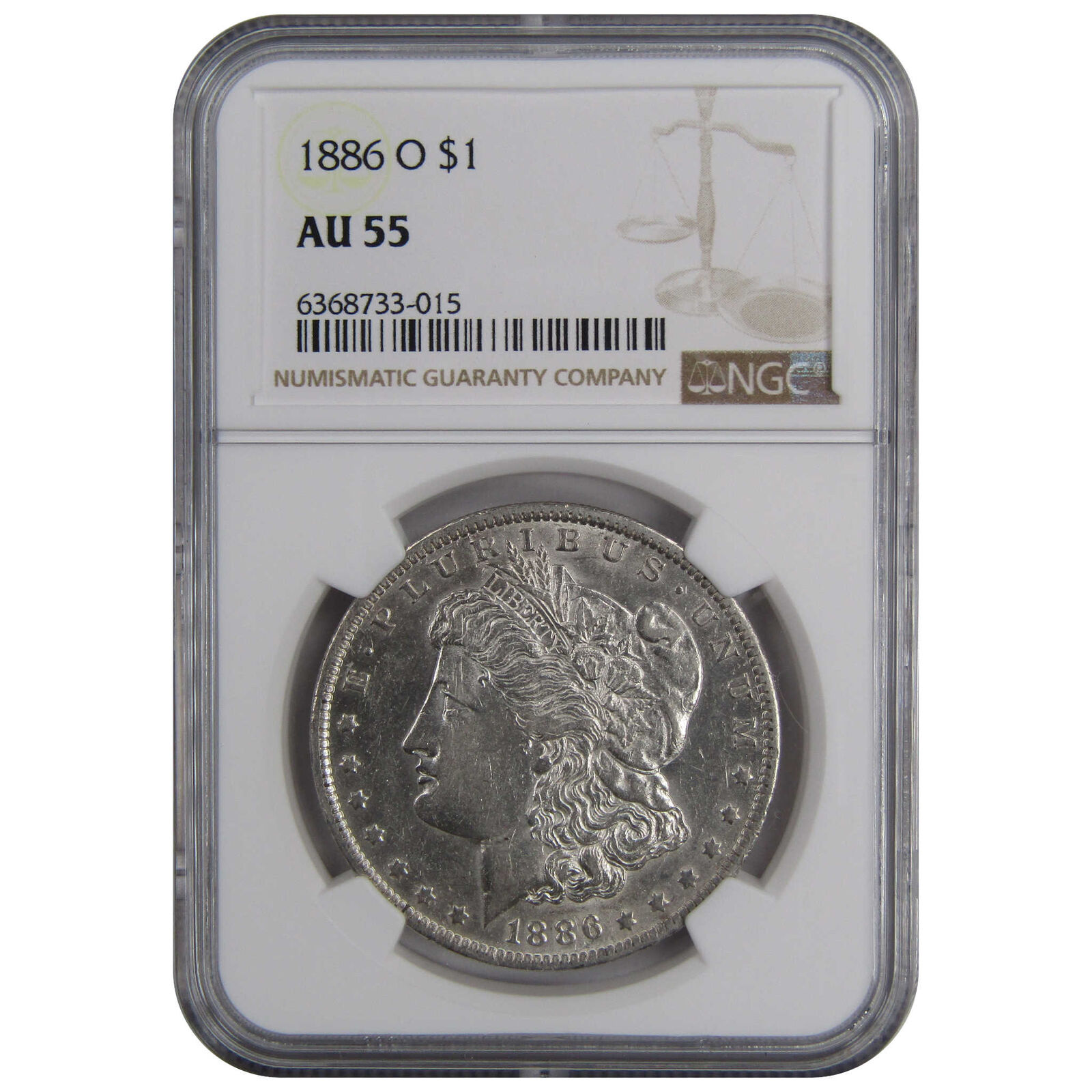 1886 O Morgan Dollar AU 55 NGC 90% Silver US Coin SKU:I2296