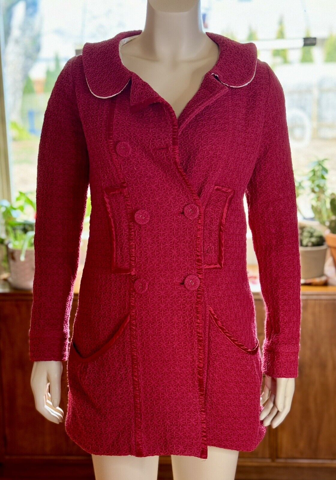 VINTAGE Mod MATIX Red Double Breasted Women’s Coat - Size XS/S