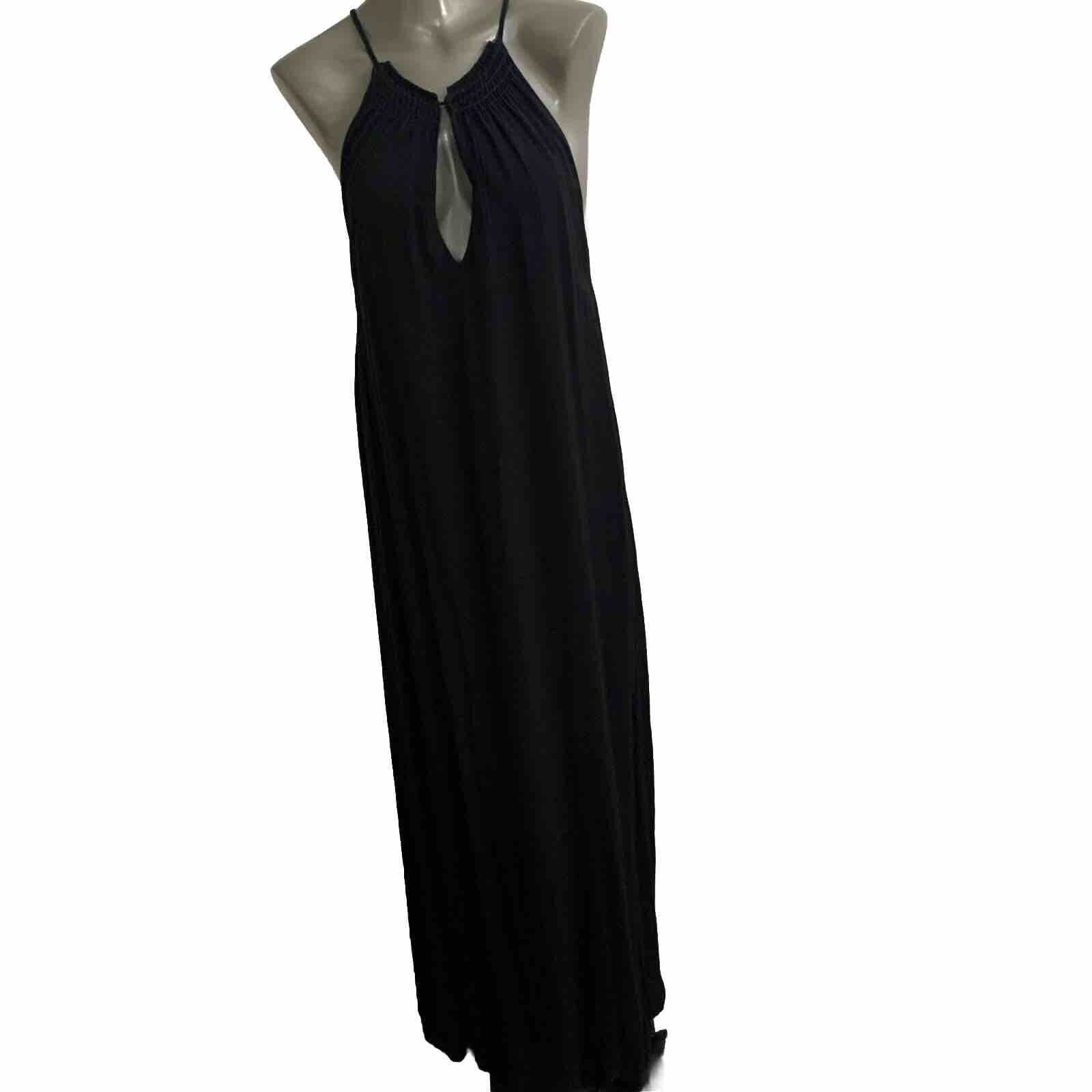 Stillwater Women’s Size Small Maxi Black Dress High Side Slits Beach Dress Halte