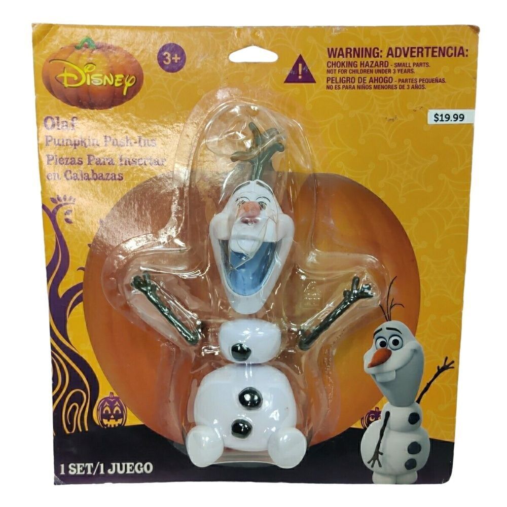 Disney Frozen Olaf Pumpkin Push-ins Gemmy 2015 Halloween Decor