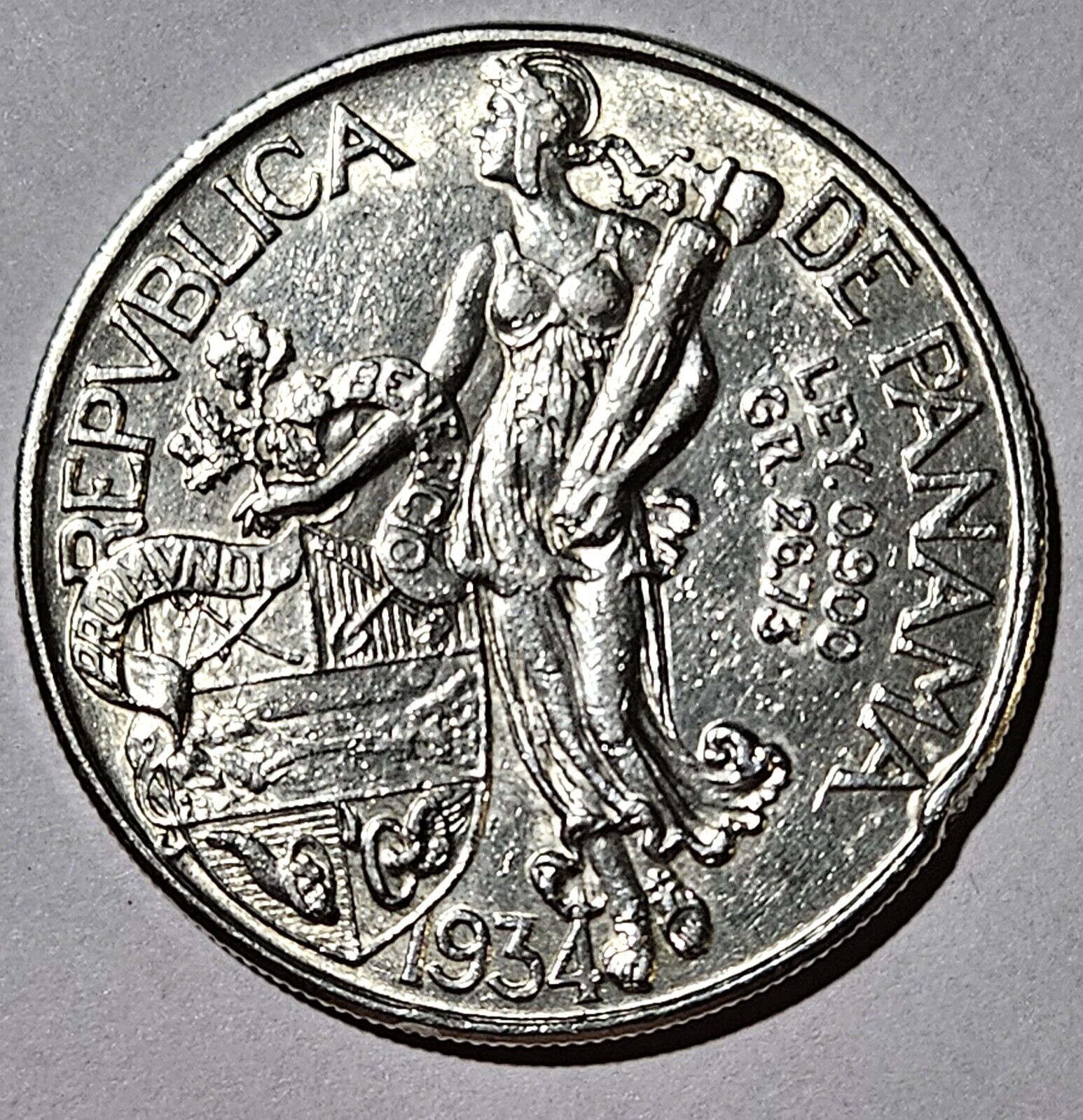 Panama 1934, 1 Balboa, 90% Pure Silver-Pure History \