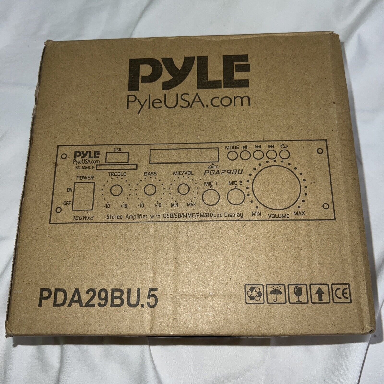New  Pyle #PDA29BU.5 Wireless Bluetooth Stereo Power -