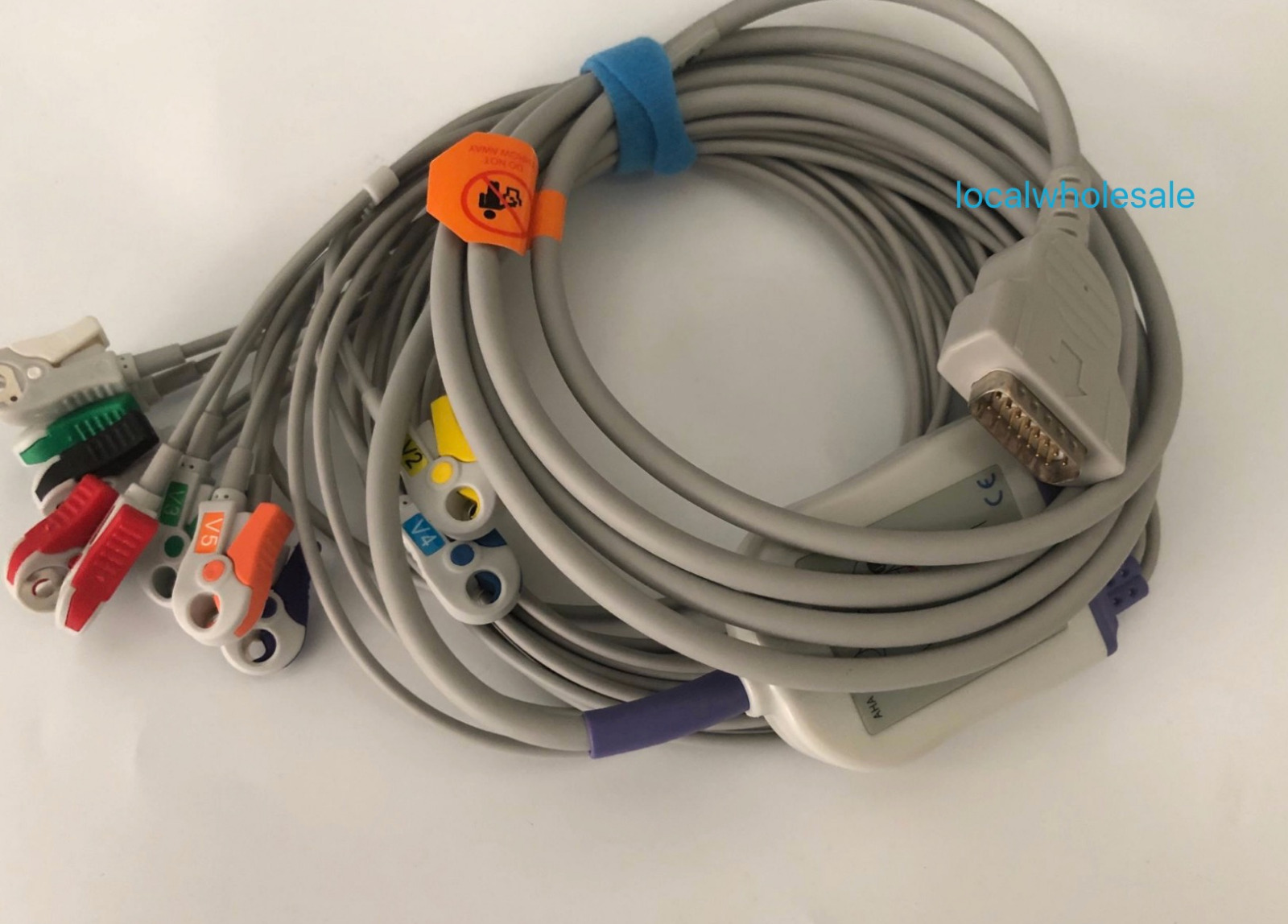 GE Marquette Medical EKG ECG Cable 10 lead Clip connector Compatible