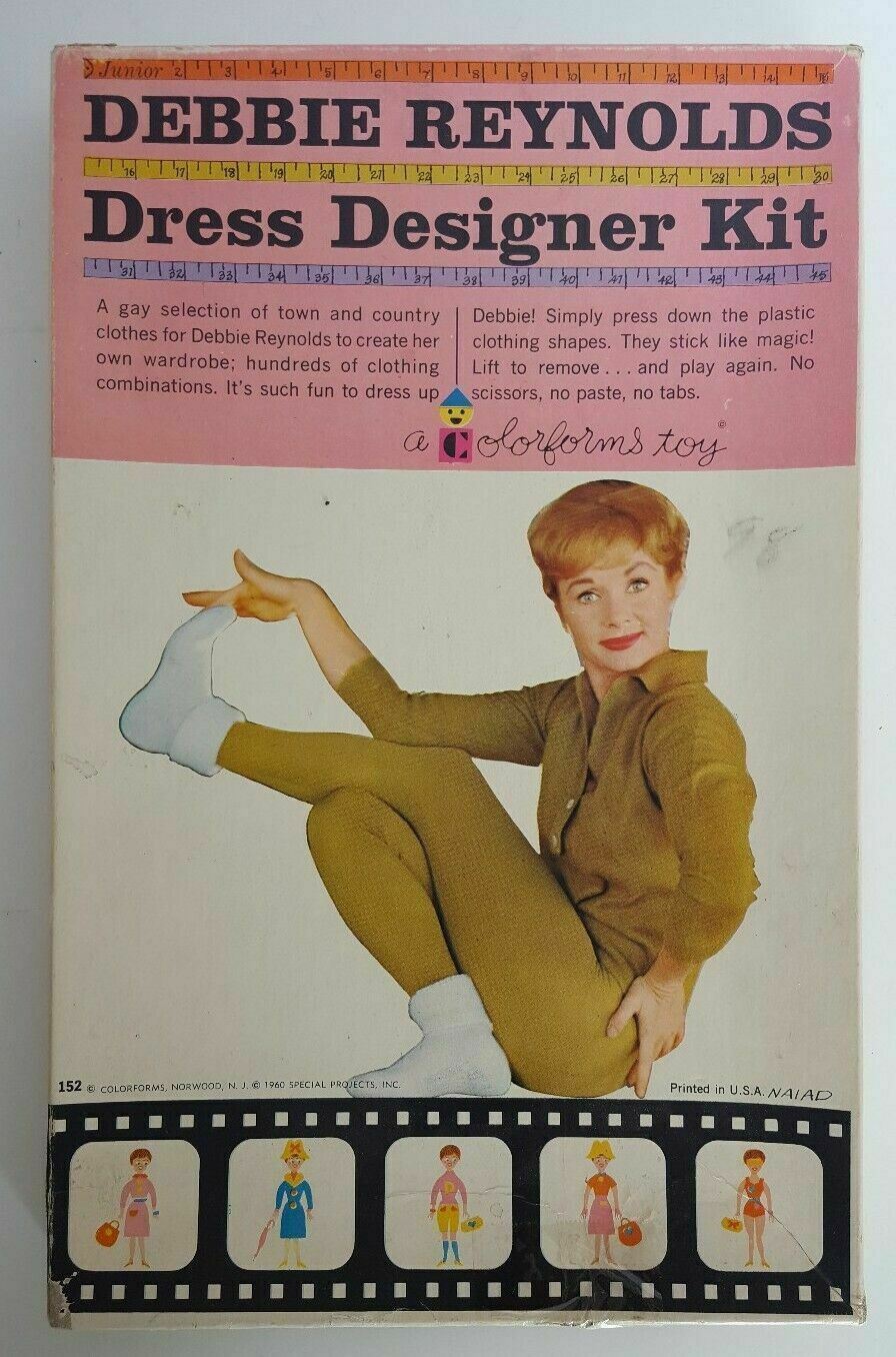 Colorforms Debbie Reynolds Dress Designer 1960 Junior Kit 152 Toy Complete