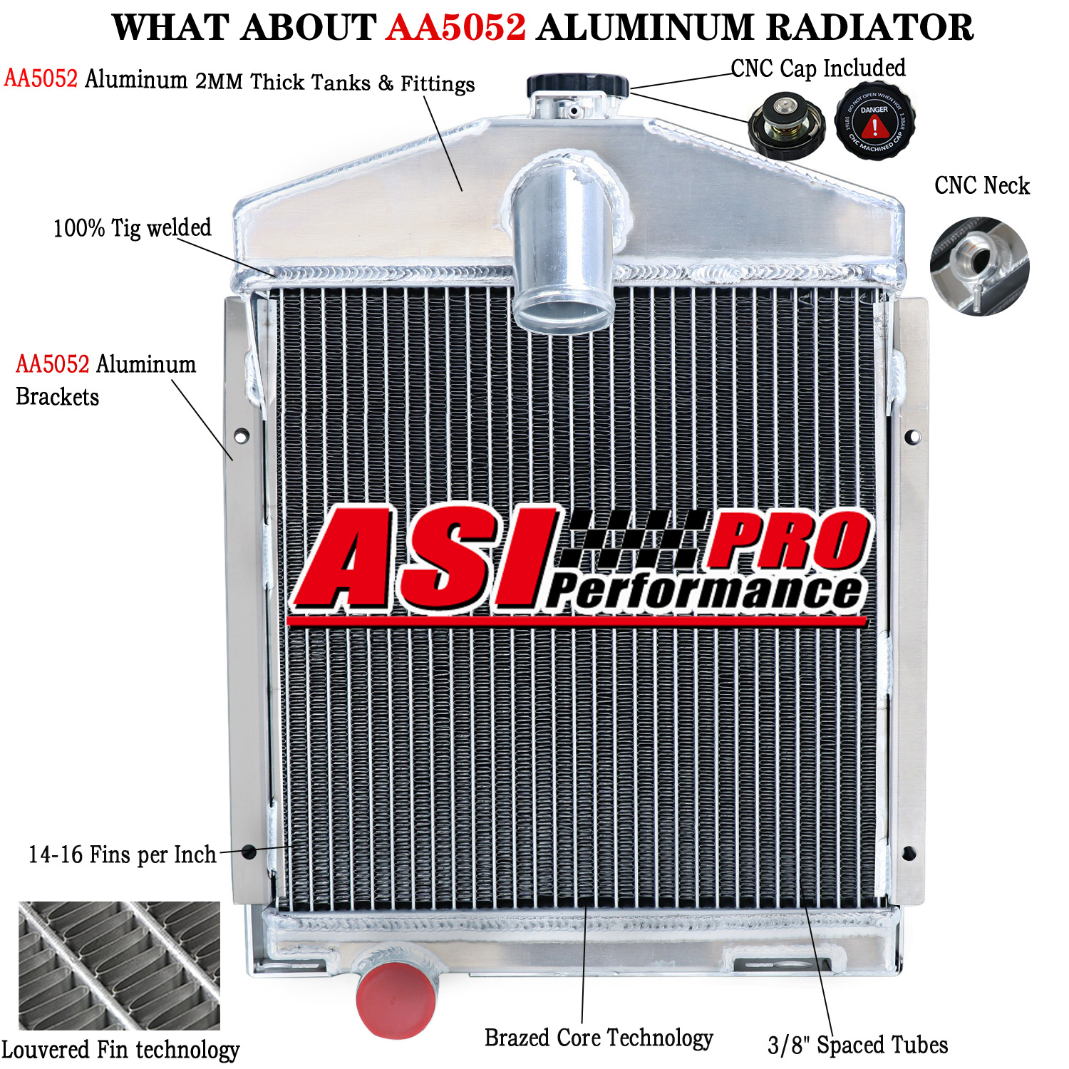 ASI Radiator for IH Farmall 100 130 200 230 Super AV A1 356356R94 356356R96