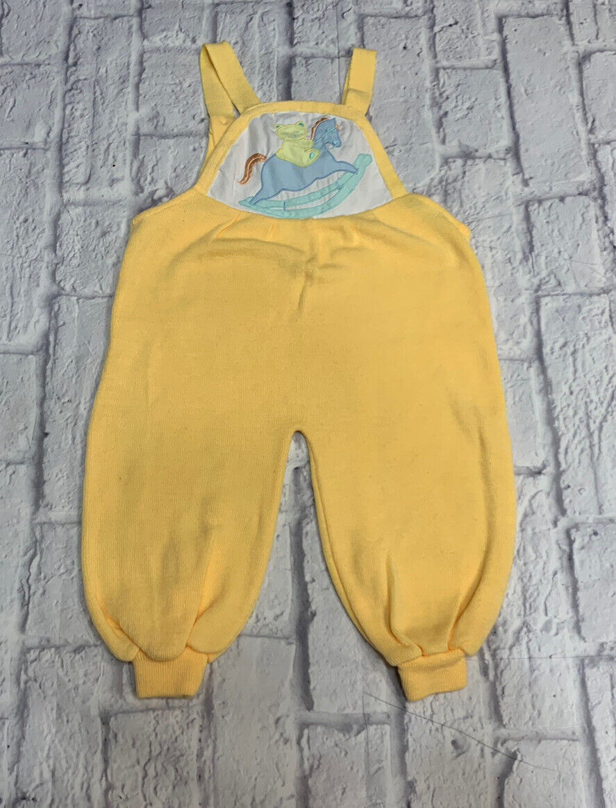 Vintage Overalls Baby Bibs 18 Embroidered Months