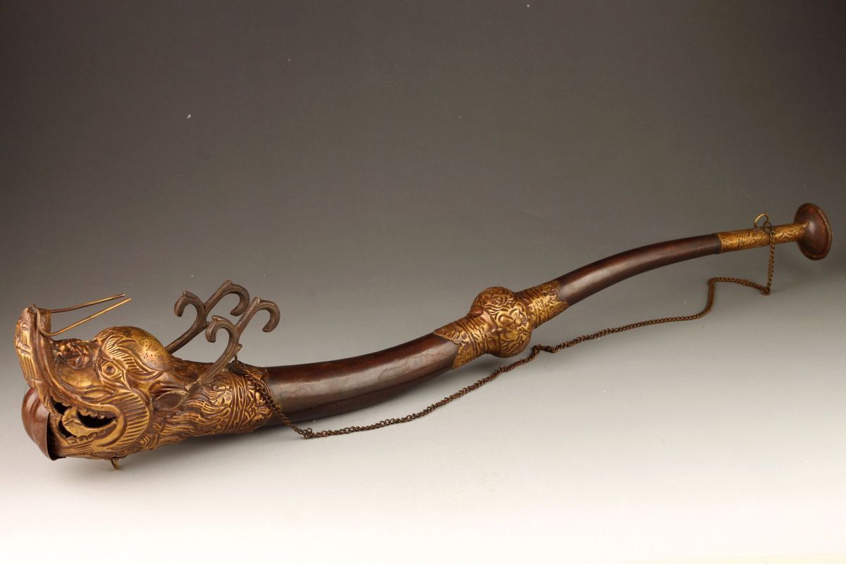 Tibet Music Exorcism Tools Manufacture Musical Instrument Brass Dragon Trumpet