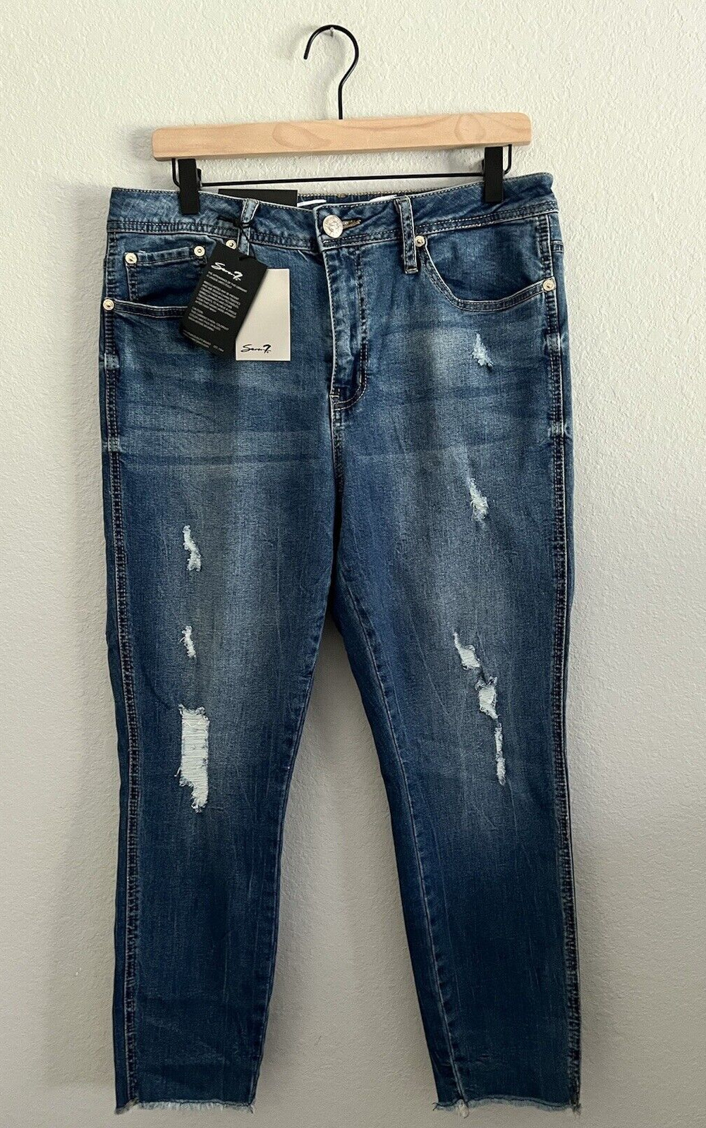Seven7 Jeans Womens 12 Blue High Rise Ankle Skinny Medium Wash NEW