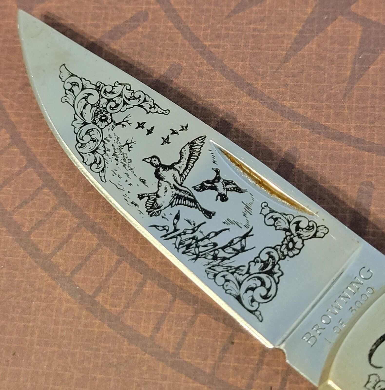 Browning Knife Japan Citori III 1 Of 3000 Lockback Wood Handels Etched Blade