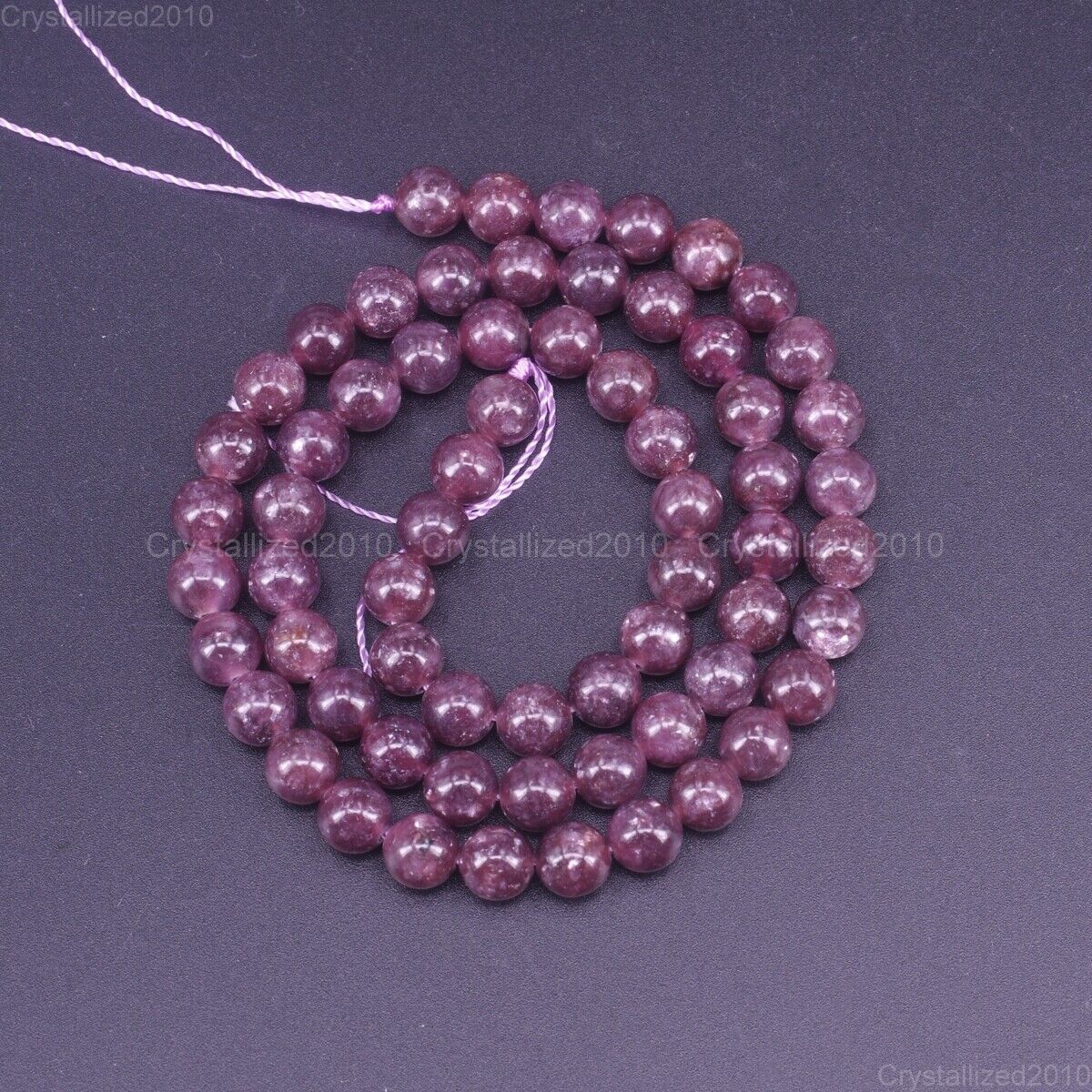 AAA Natural Purple Lepidolite Gemstone Round Loose Beads 6mm 8mm 10mm 12mm 15.5\