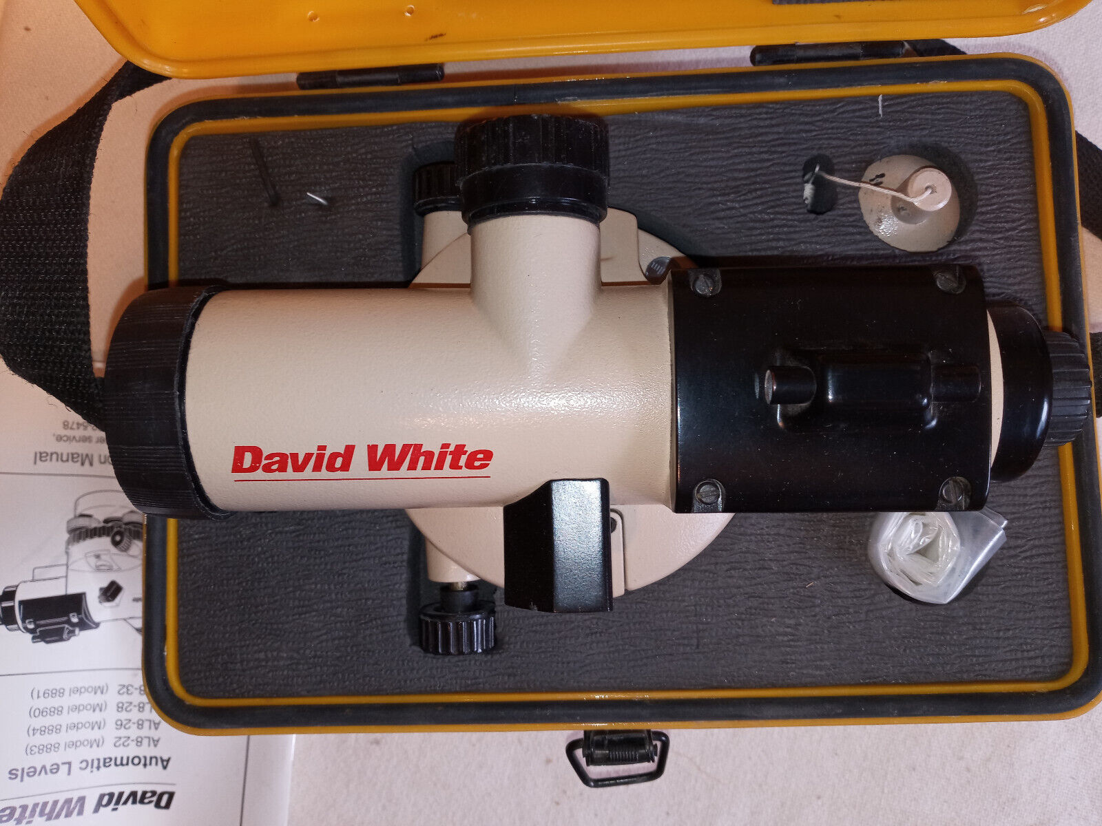 DAVID WHITE AL8-26 SURVEYING TOOL  AUTOMATIC OPTICAL TRANSIT LEVEL W/ CASE