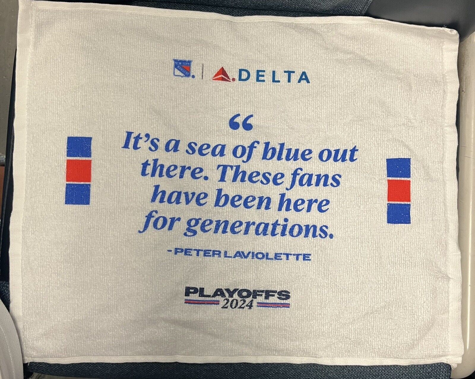 New York Rangers Stanley Cup Playoffs Rally Towel 4/23/2024 SGA Round 1 Game 2