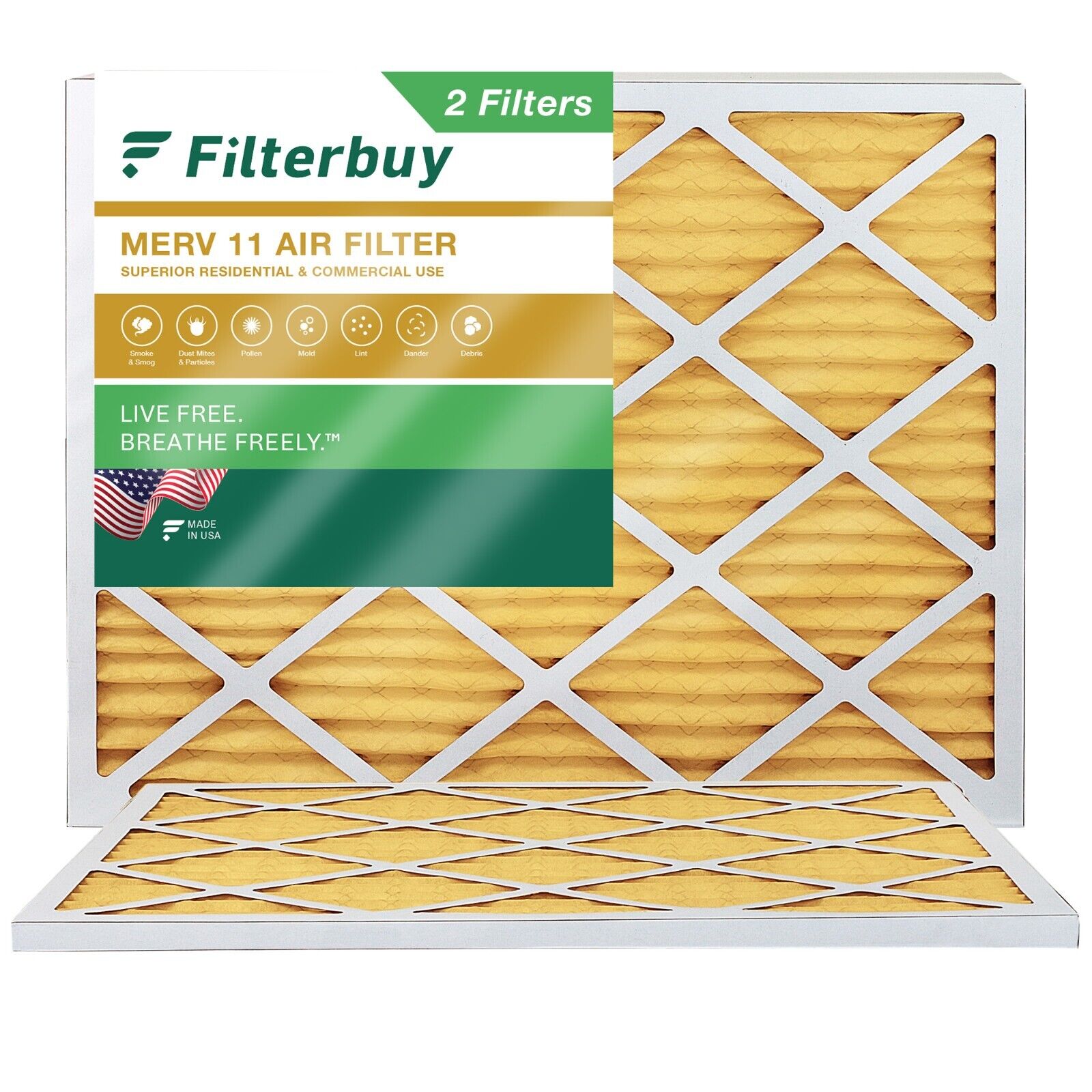 Filterbuy 18x20x1 Pleated Air Filters, Replacement for HVAC AC Furnace (MERV 11)