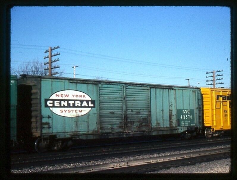 Railroad 110 Slide - New York Central #43576 Box Car 1976 Downers Grove Illinois