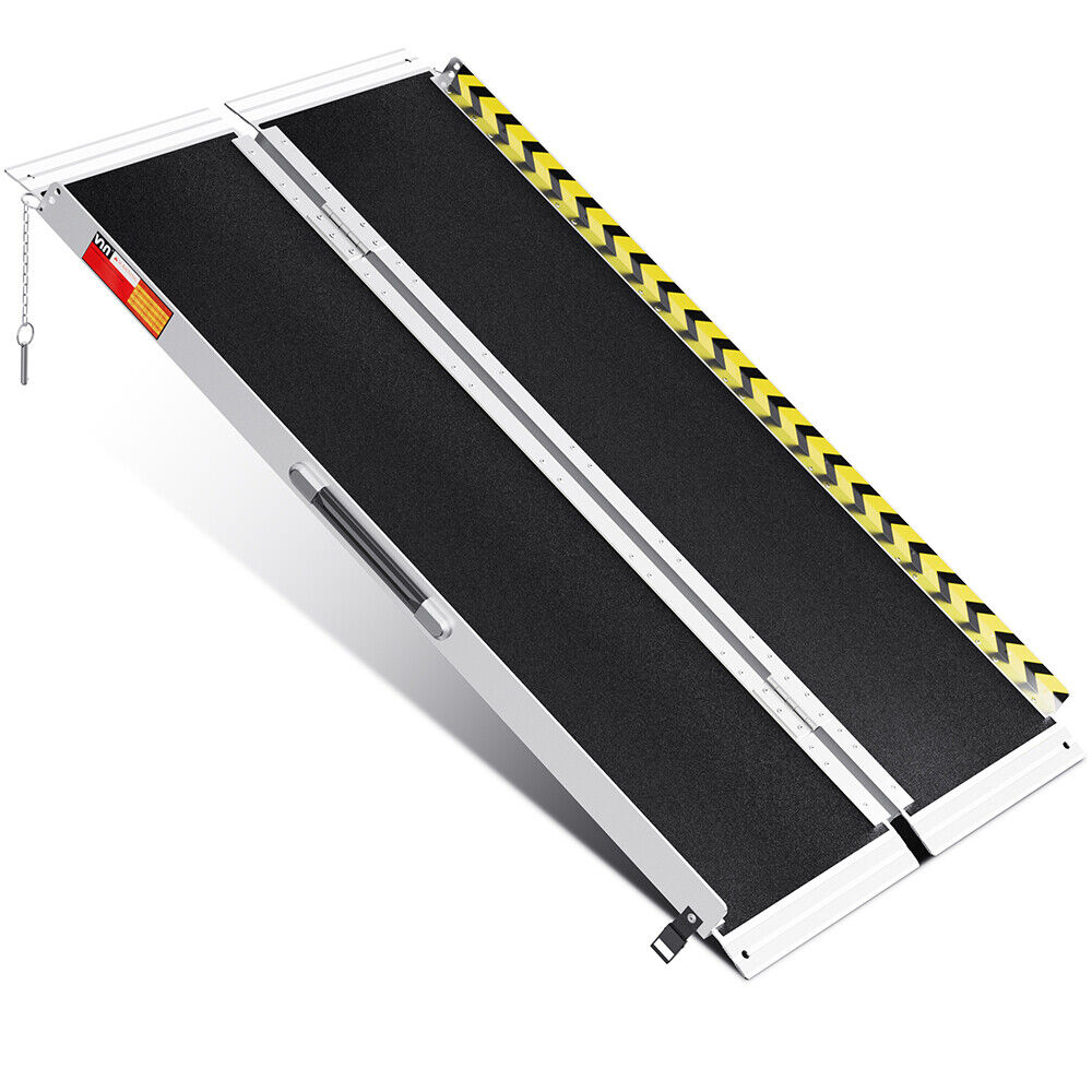 4ft 5ft Aluminum Folding Wheelchair Scooter Mobility Ramp Portable 600 LB