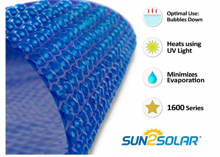 Sun2Solar 1600 Series Oval Swimming Pool Solar Blanket Cover - (Choose Size)