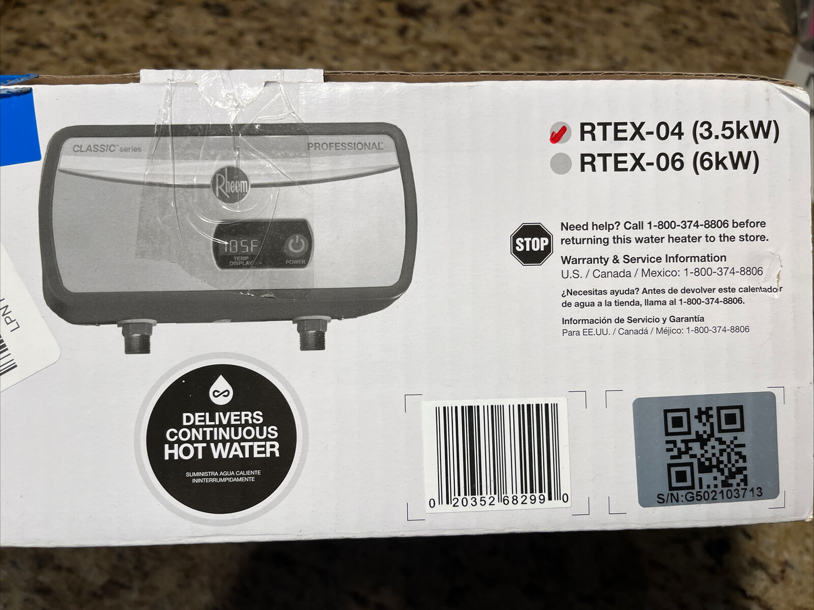 Rheem RTEX-04 - Tankless Water Heaters Water Heaters