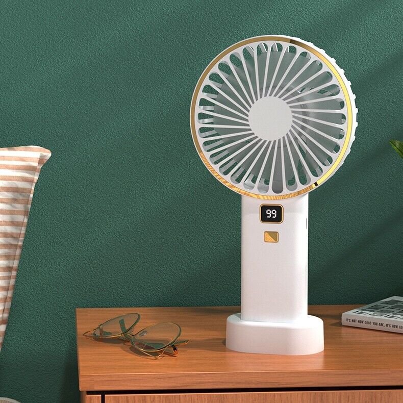 Mini Portable 5 Speeds Handheld Cooling Fan USB Rechargeable Table Desk