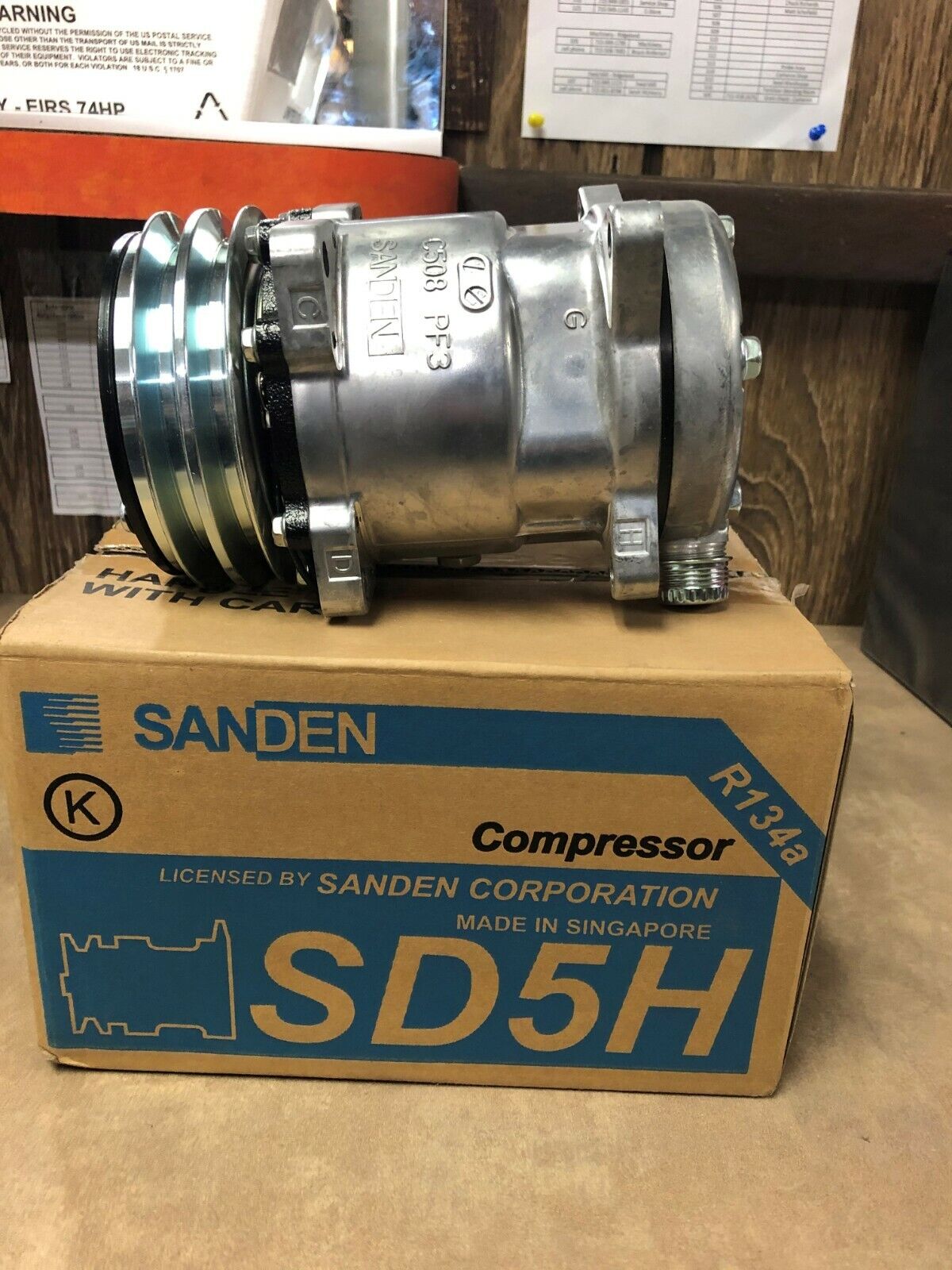 72162168 Sanden Compressor SD5H14 Style for AGCO Allis Chalmers White